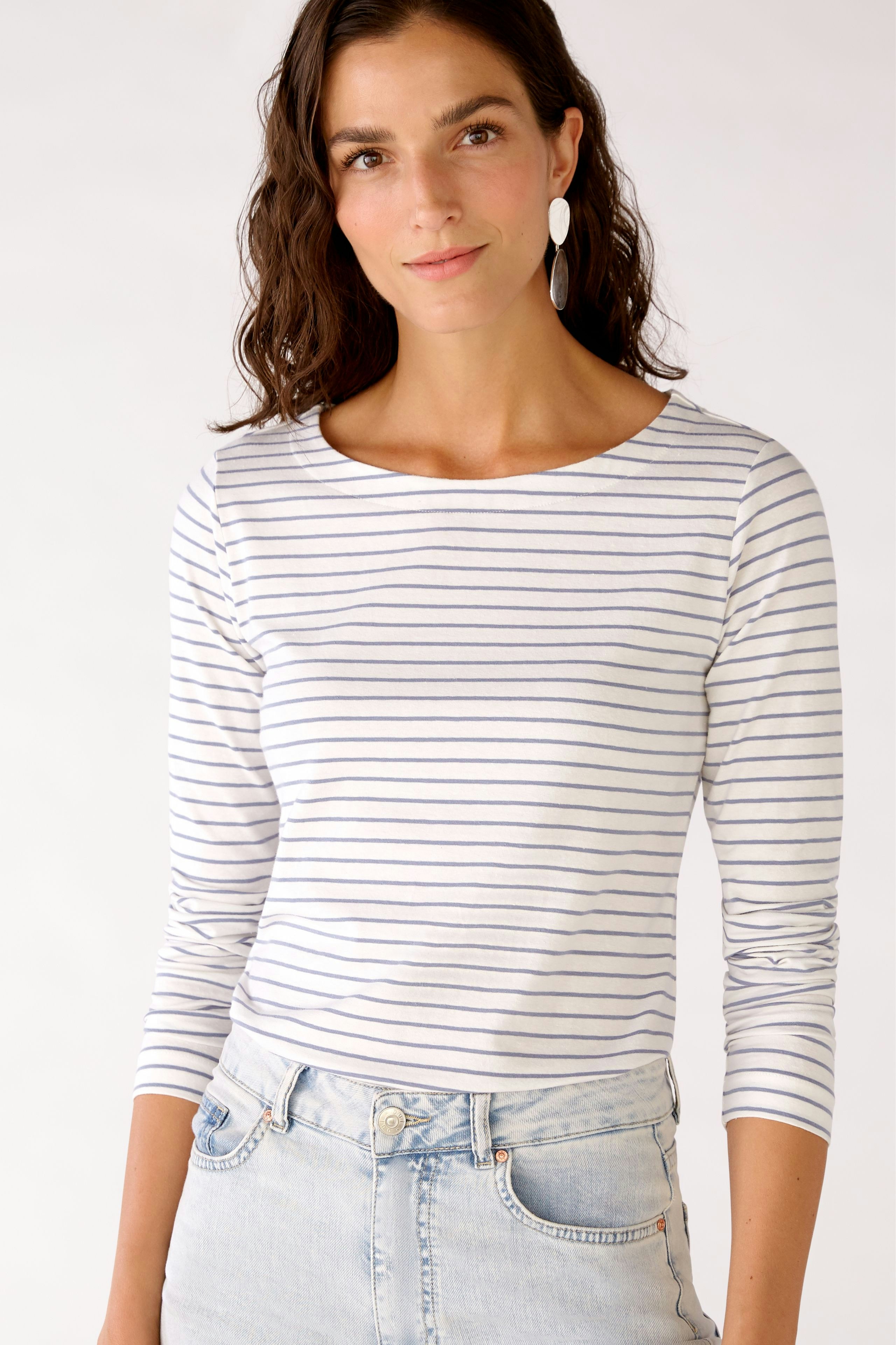 Bild 4 von Long-sleeved shirt - white blue in white blue | Oui