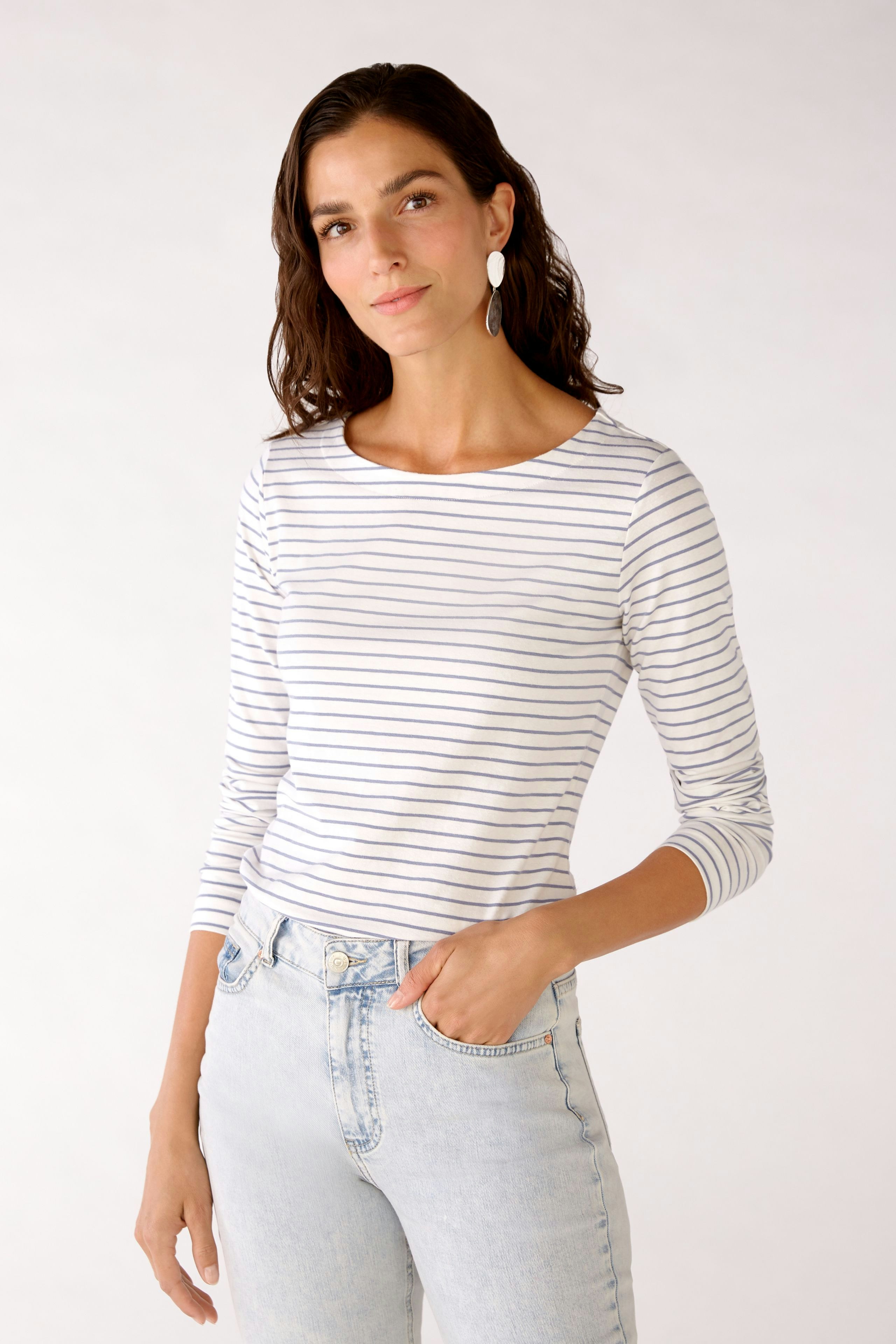 Bild 1 von Long-sleeved shirt - white blue in white blue | Oui