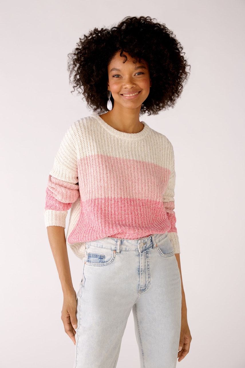 Bild 2 von Knitted pullover - pink white in pink white | Oui