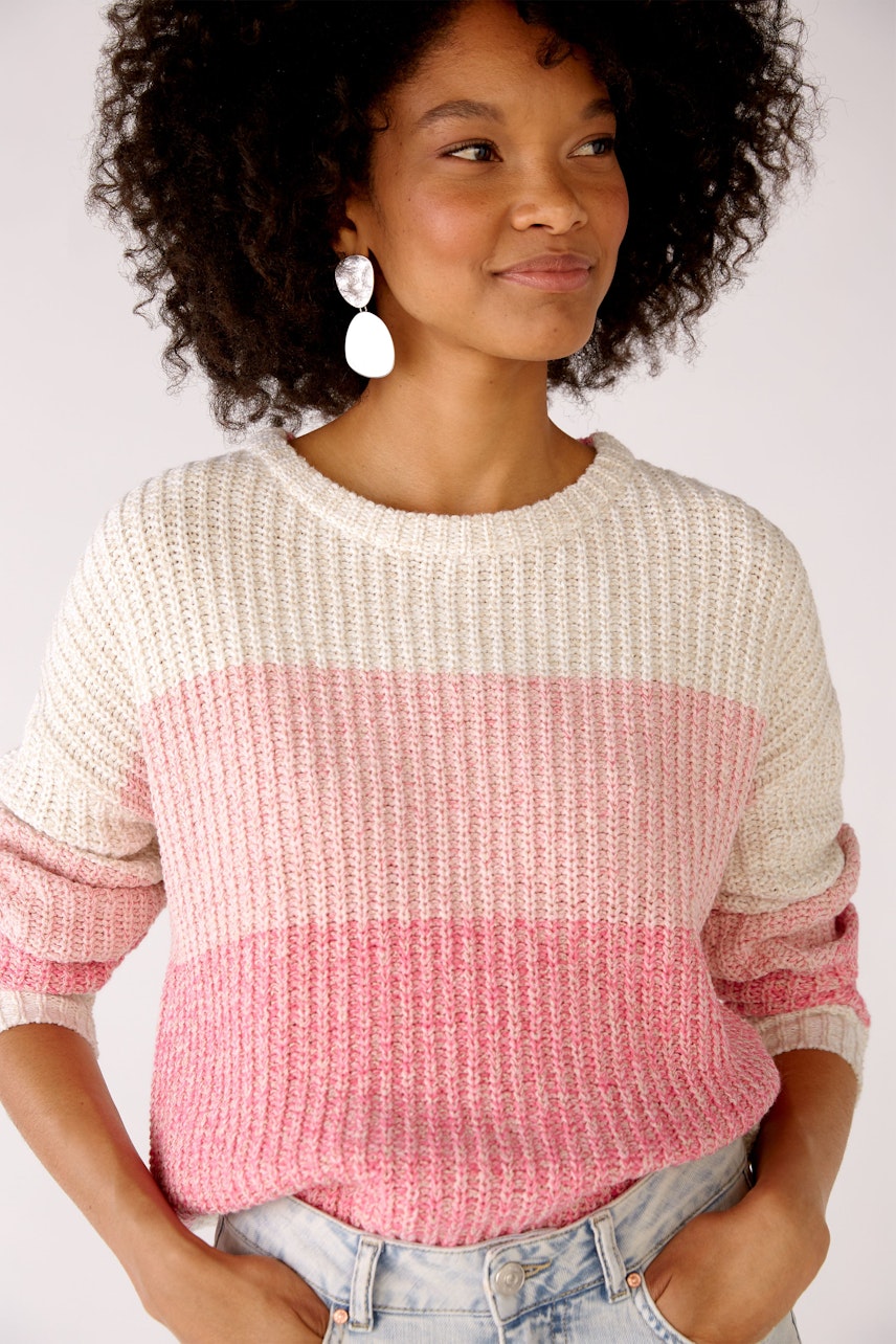 Bild 4 von Knitted pullover - pink white in pink white | Oui