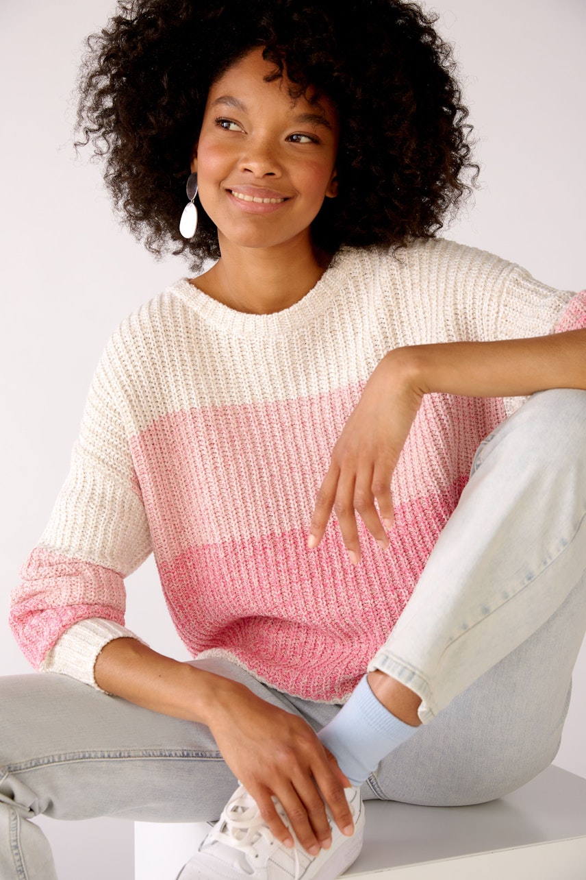 Bild 5 von Knitted pullover - pink white in pink white | Oui