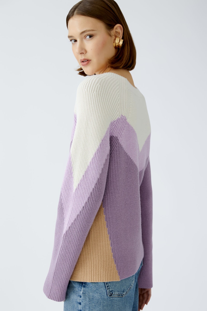 Stylish women's pullover in pastel colors, featuring a modern design and relaxed fit.