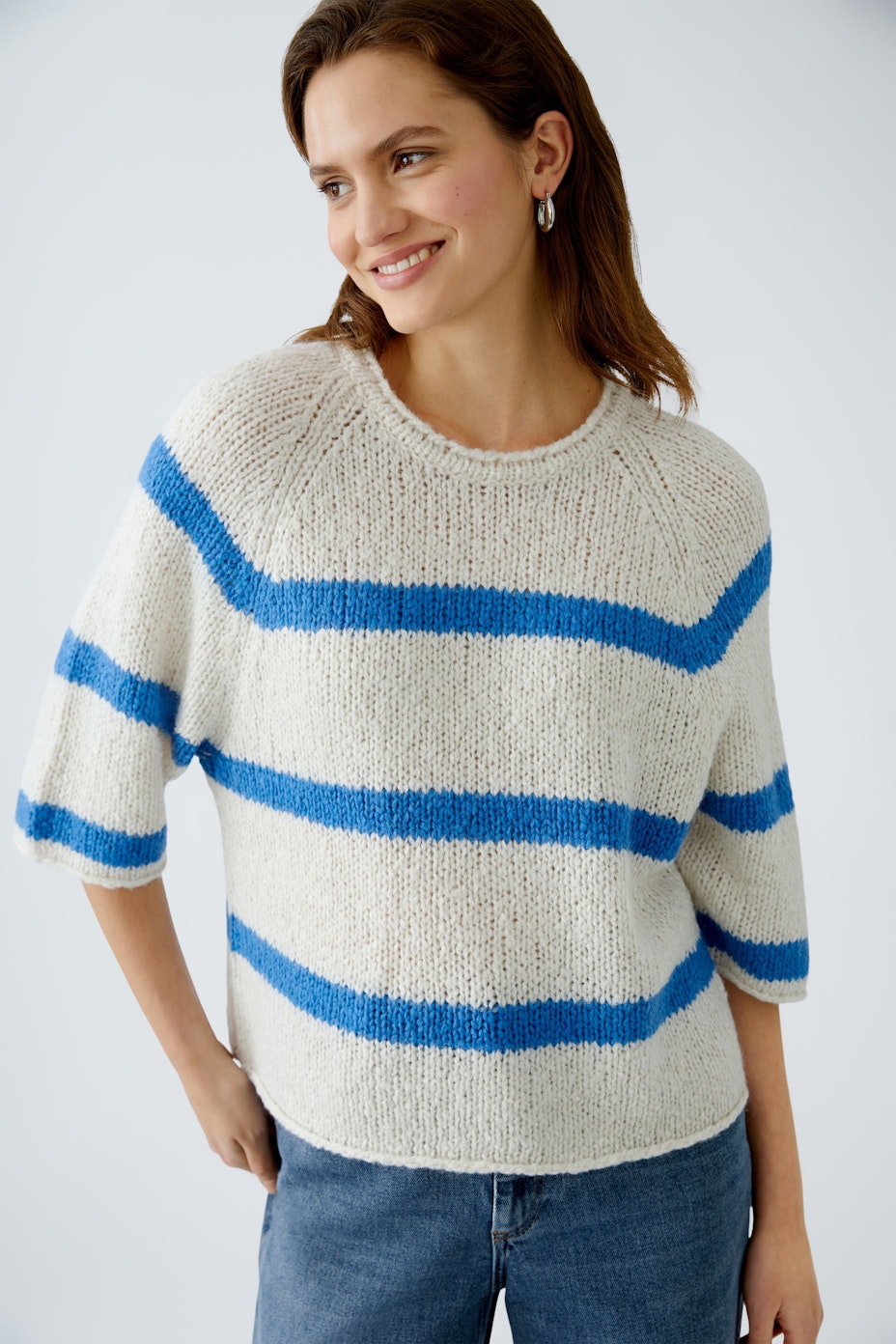 Pullover - white blue