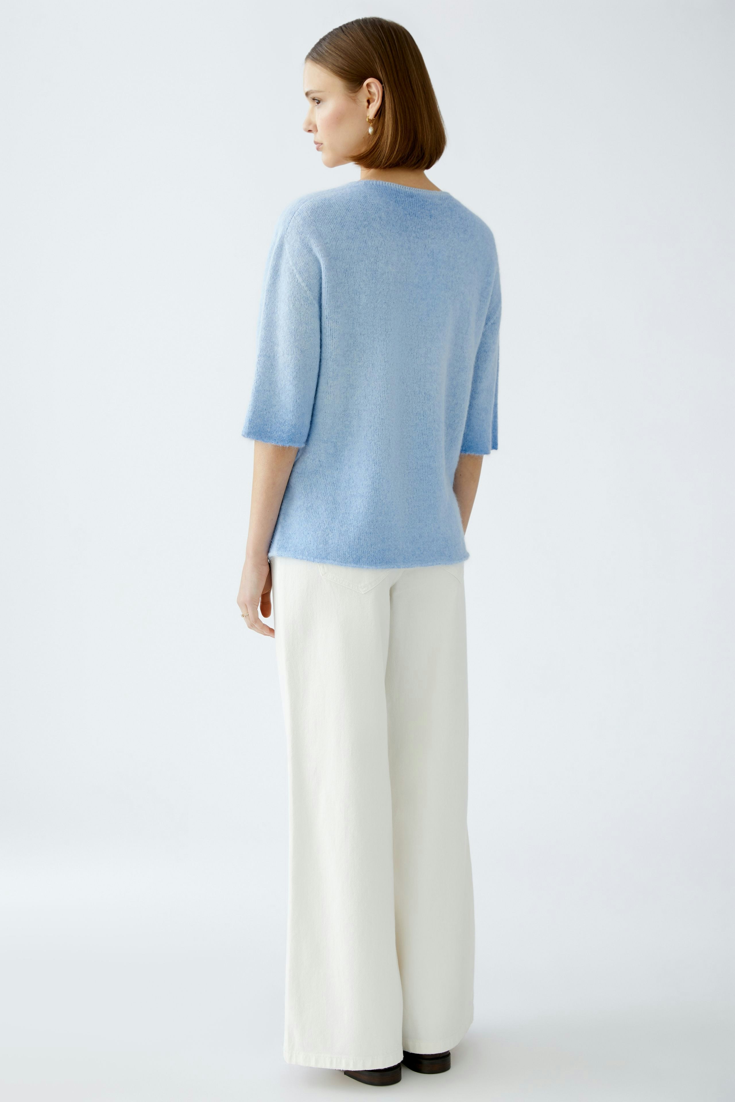 美品Bluelea ブルレア　Hem tulledocking pullover pullover - light blue blue