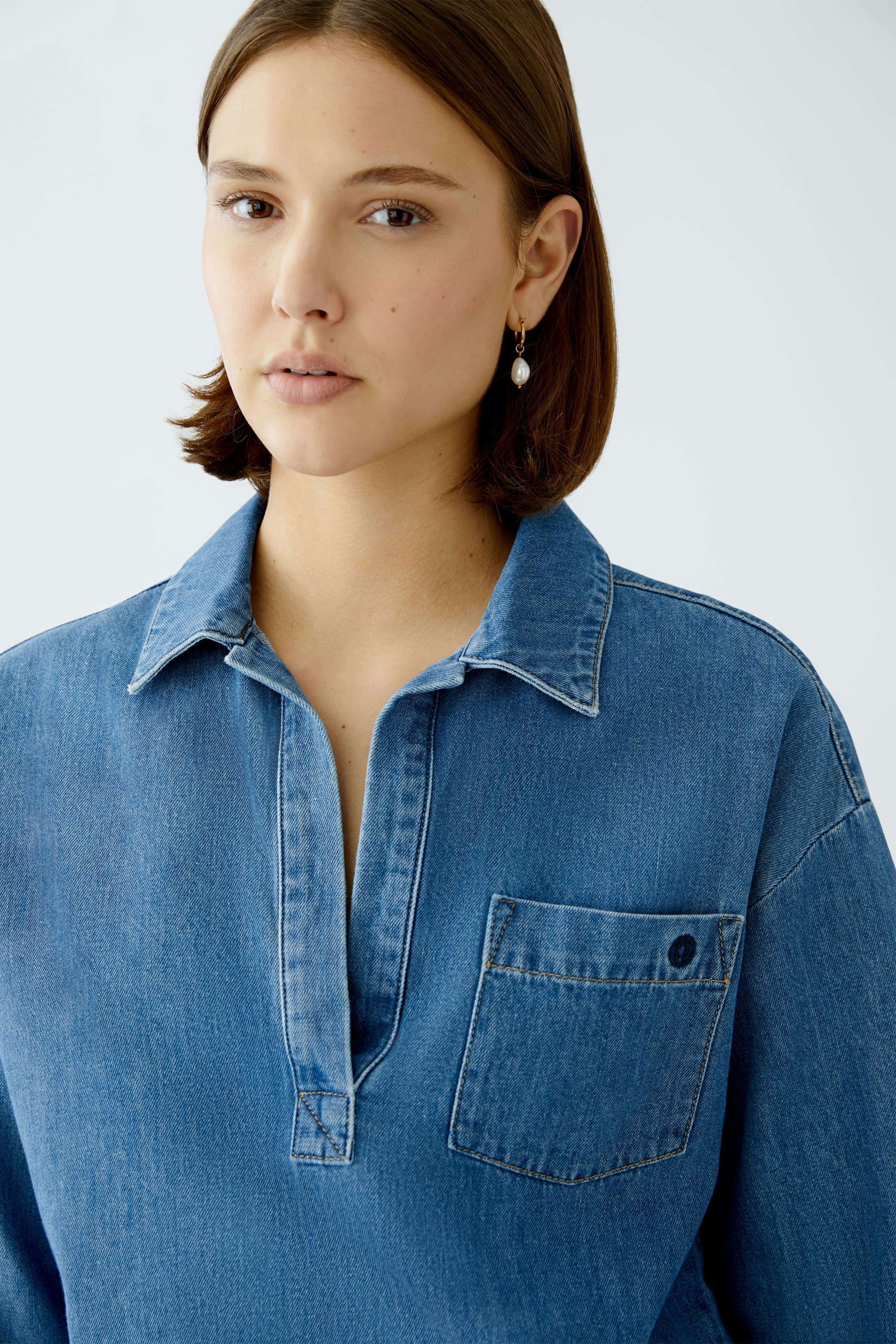 トップス DENIM BLOUSE Denim blouse | grijs | M | 264637-grijs-M