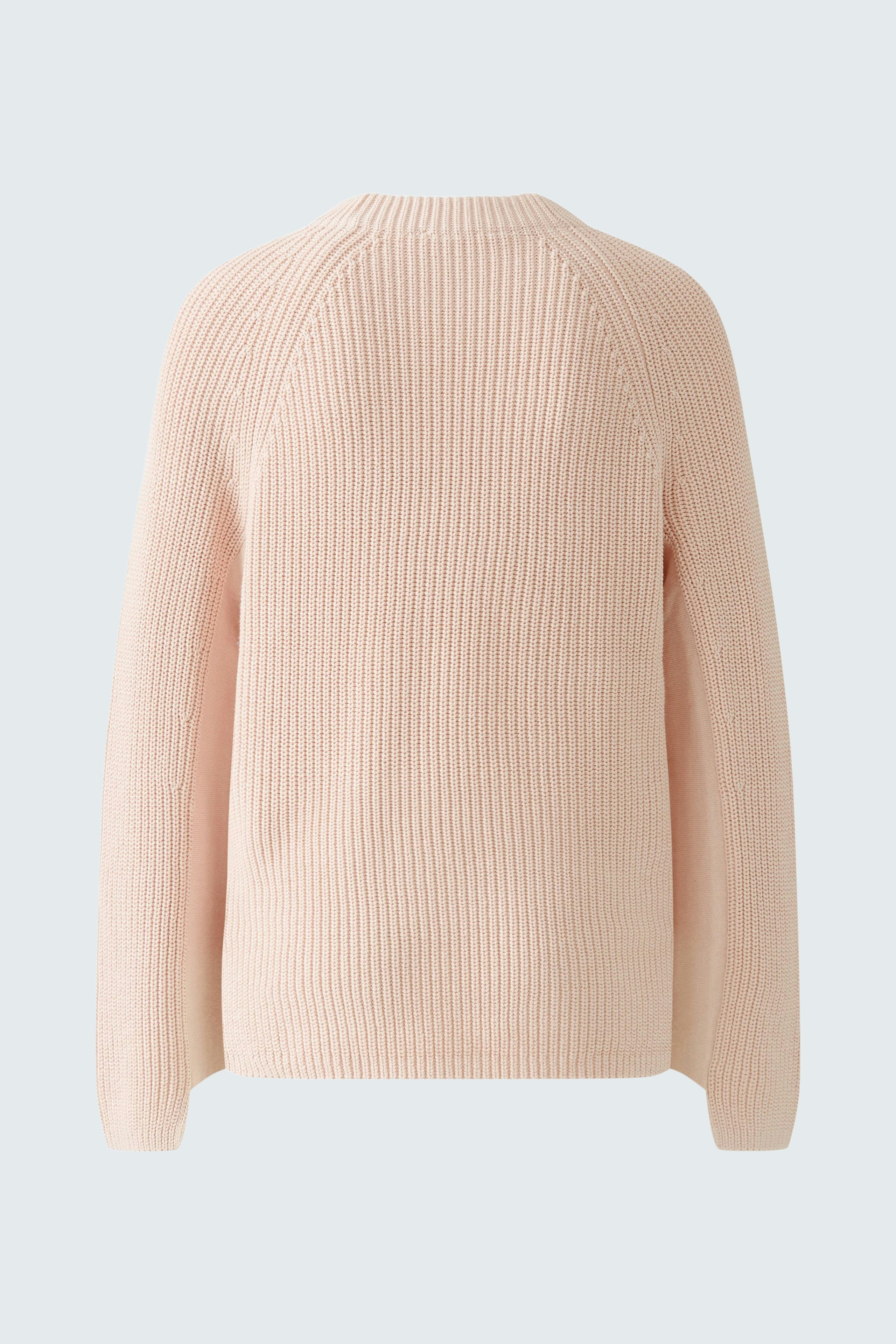 Rosa Damen-Pullover mit strukturiertem Strickmuster, lässig und bequem.