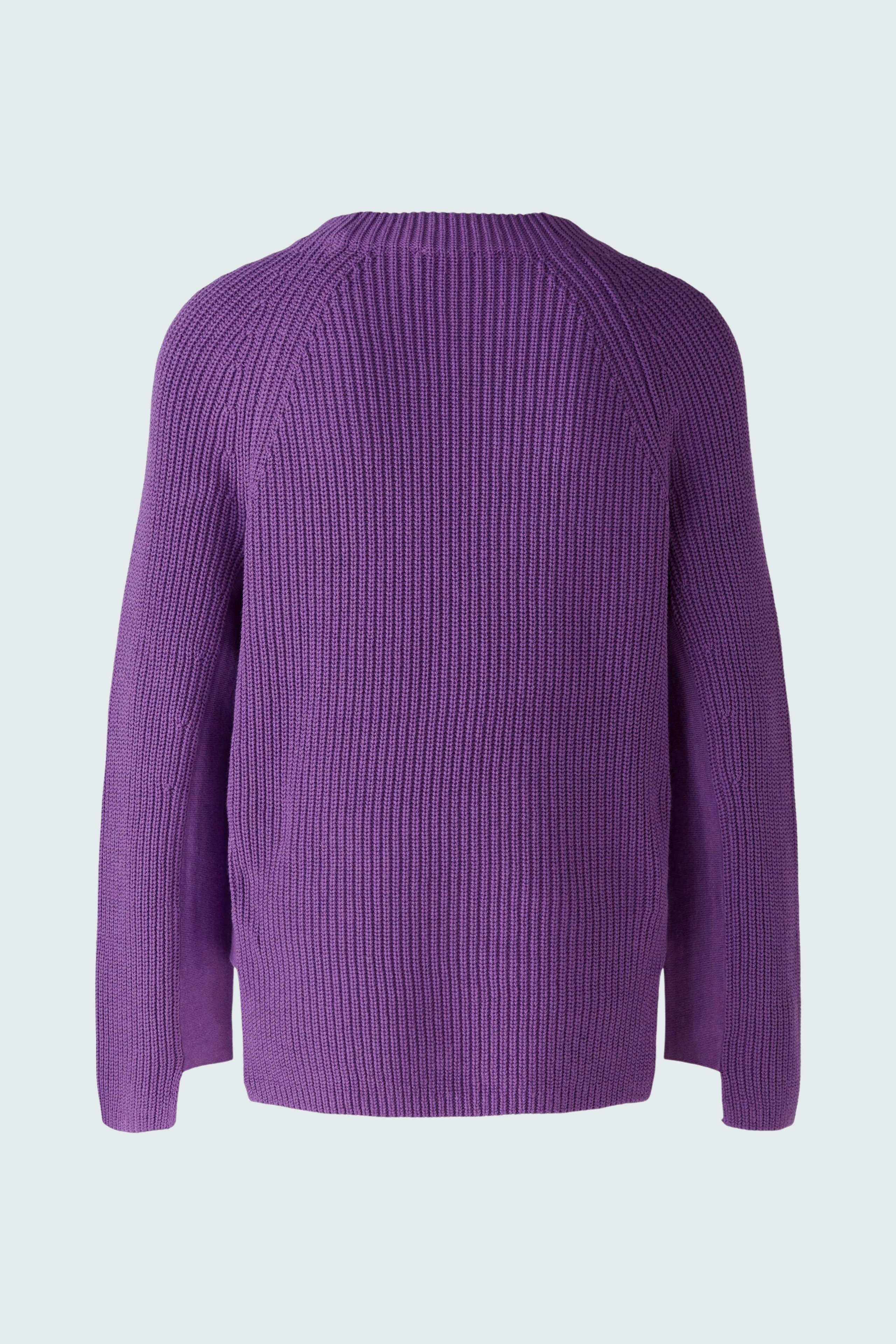 Lässiger Damen-Pullover in lila mit strukturiertem Strickmuster, ideal für entspannte Outfits.