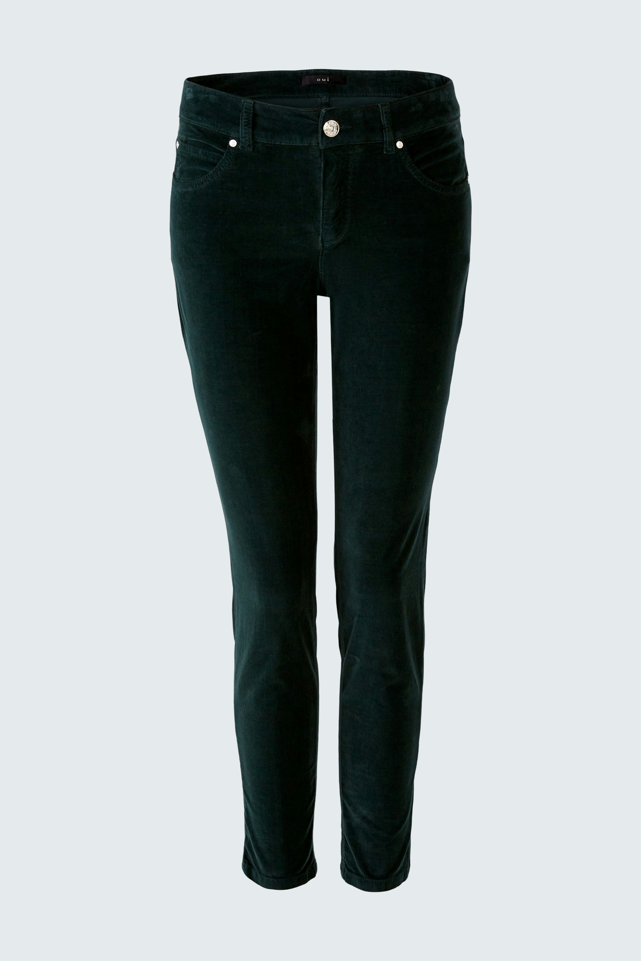 Bild 1 von BAXTOR Cord Jeggings - dark green in dark green | Oui