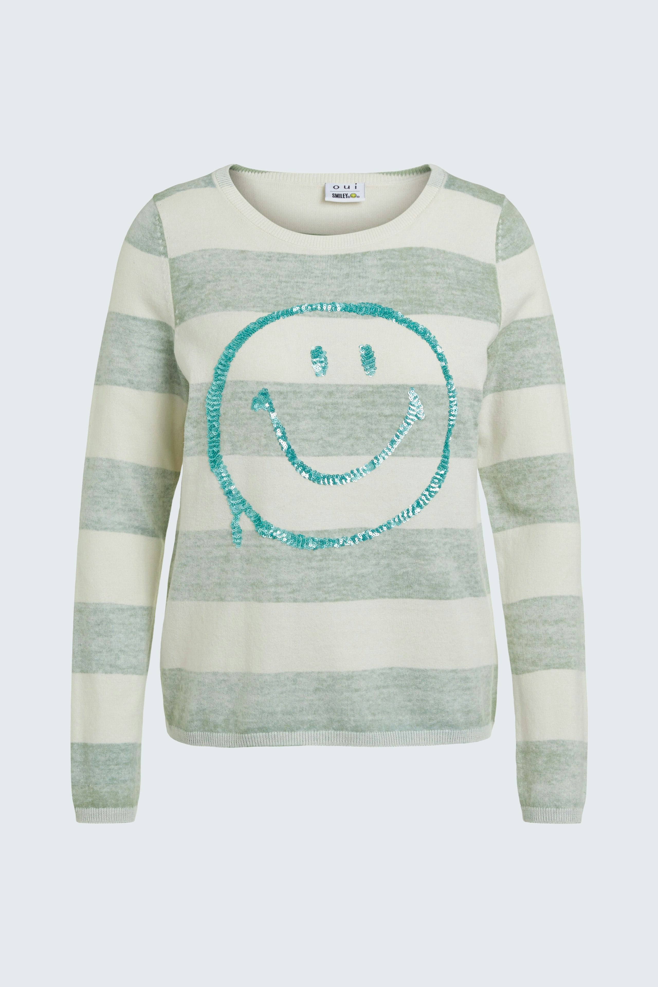 Pullover light green white