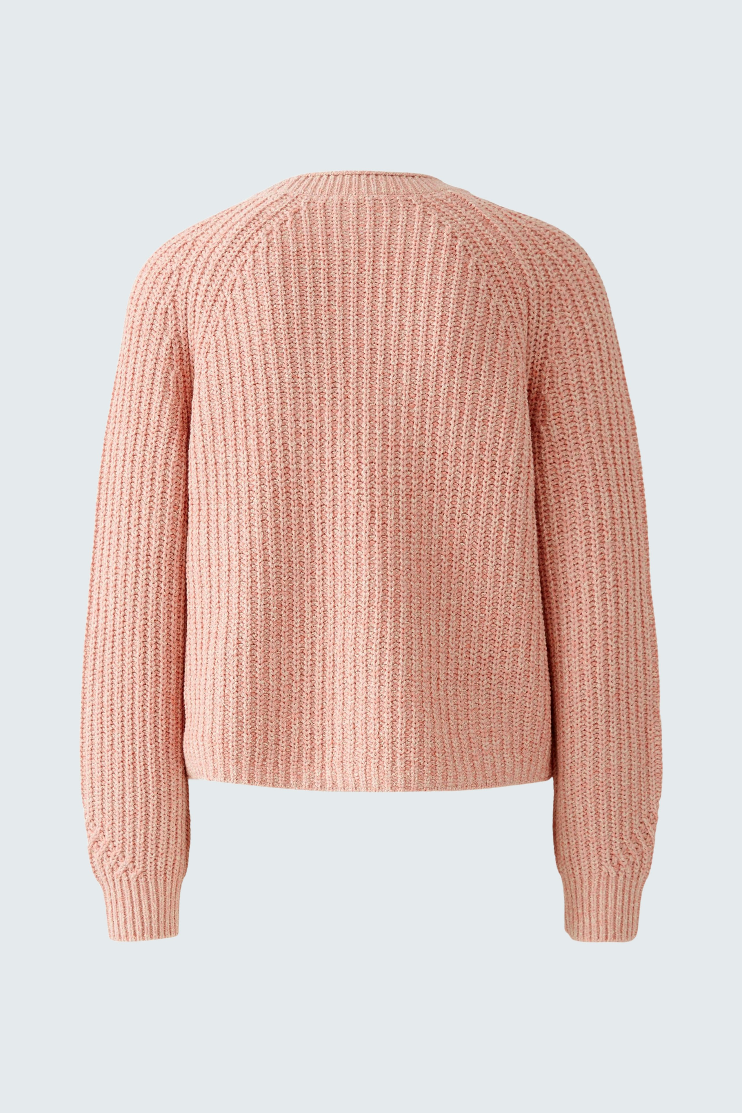 Stylish women's pullover in soft pink with a textured finish, perfect for casual wear.