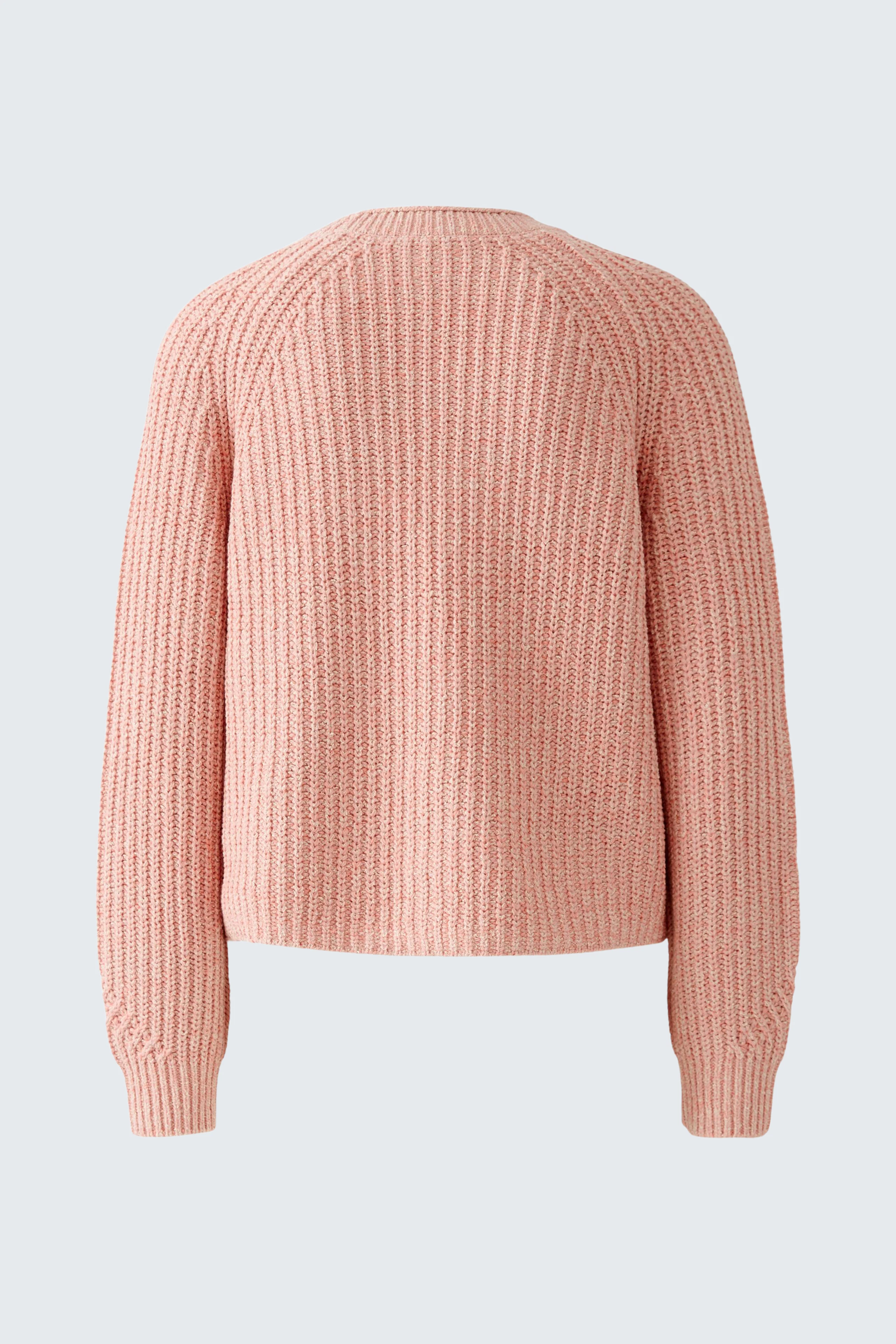 Stylish women's pullover in soft pink with a textured finish, perfect for casual wear.
