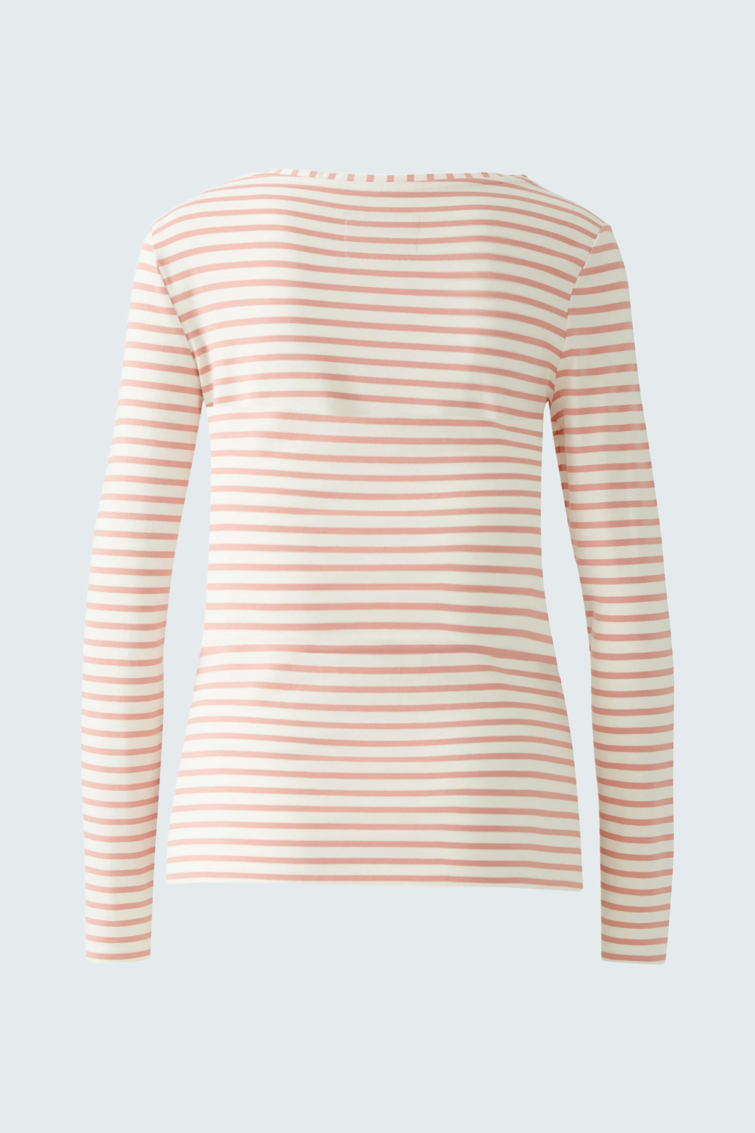 Langarmshirt: Damen Langarmshirt mit feinen Streifen in sanften Farben, ideal für lässige Anlässe.