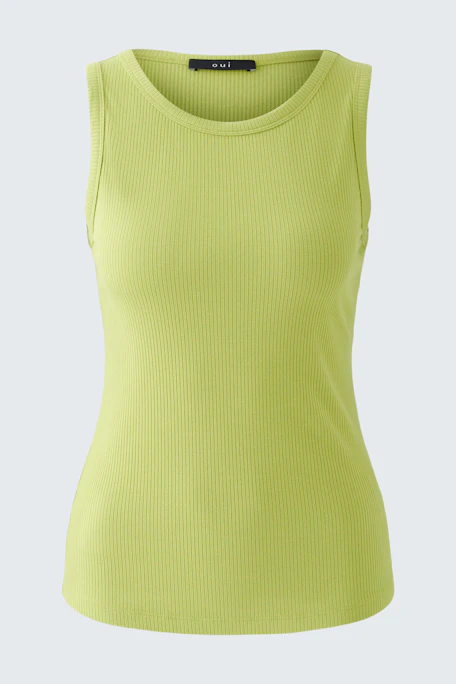 Stylish women's top in vibrant green, perfect for casual or layered looks.