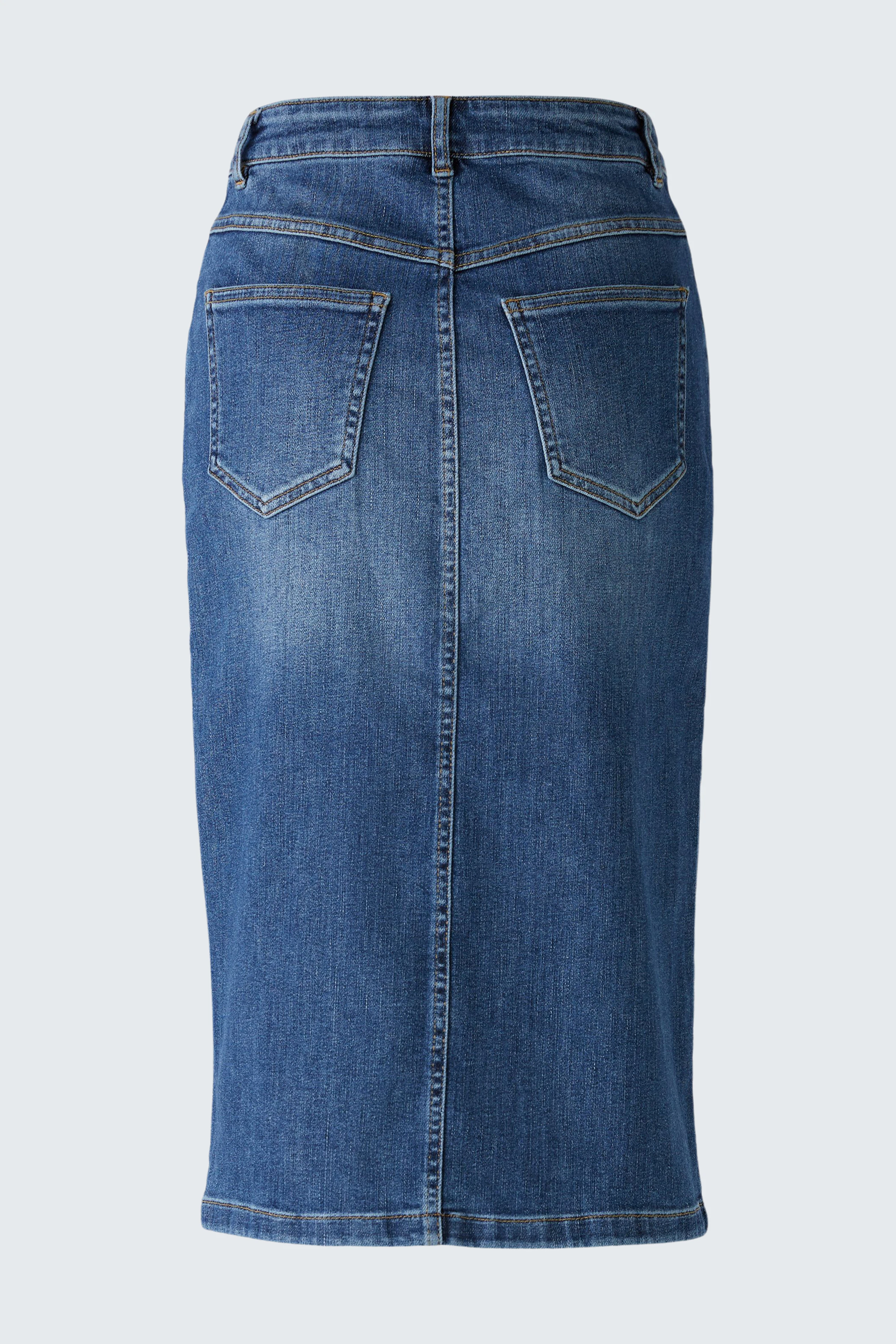 Image 8 of Denim skirt THE MIDI - darkblue denim in darkblue denim | Oui