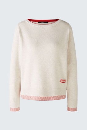 Pullover - white red