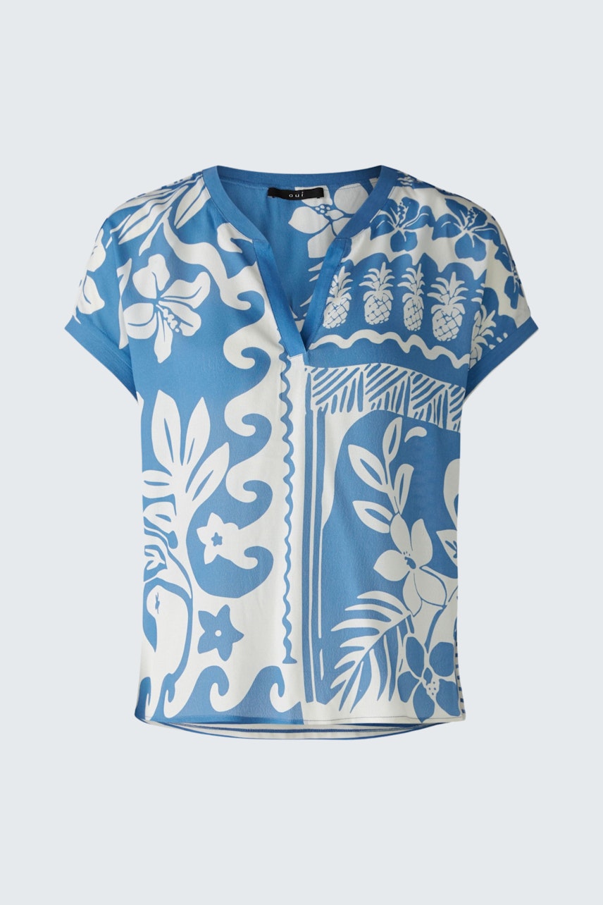 Bild 6 von Blouse shirt - white blue in white blue | Oui