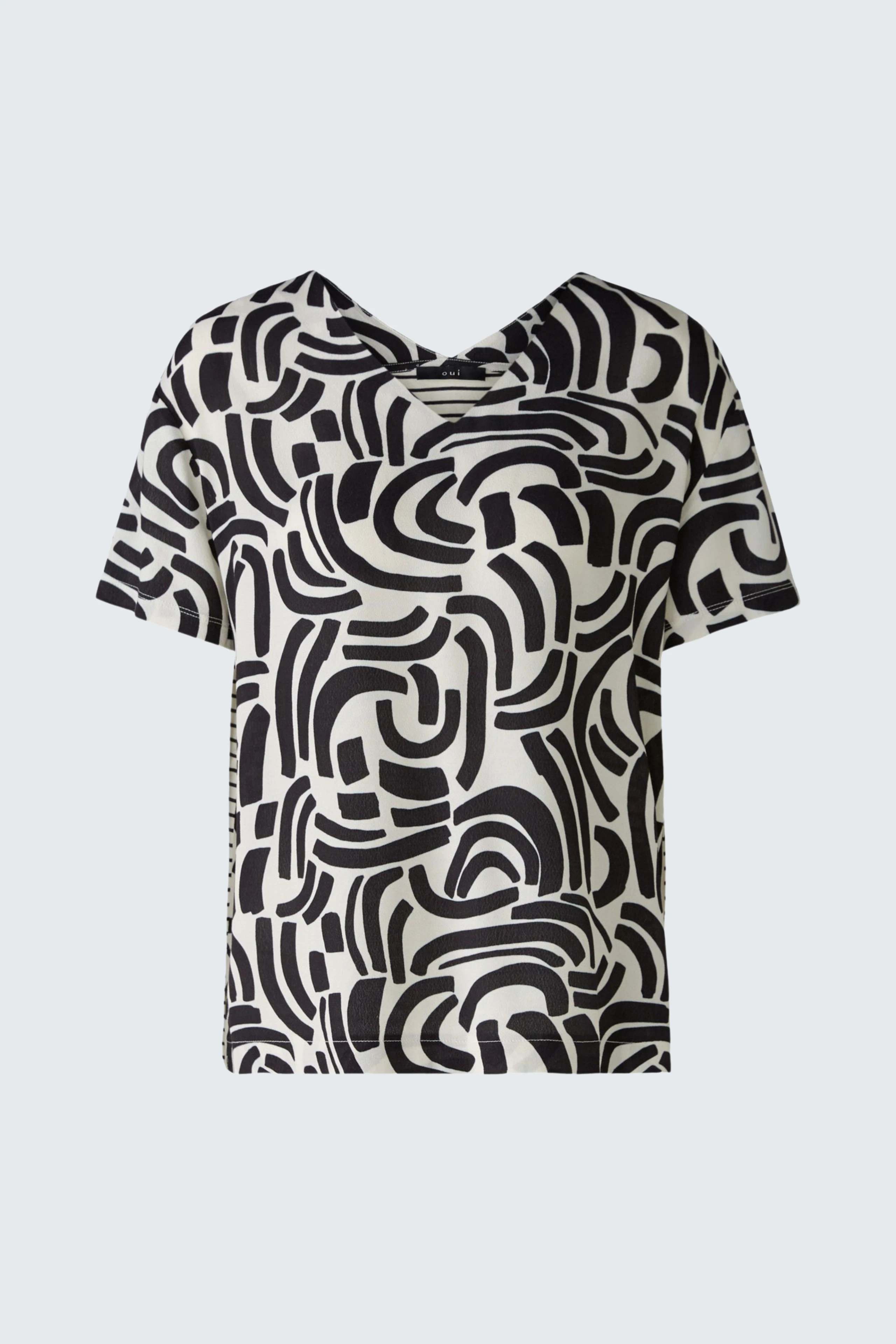 Image 5 of Blouse shirt - white black in white black | Oui