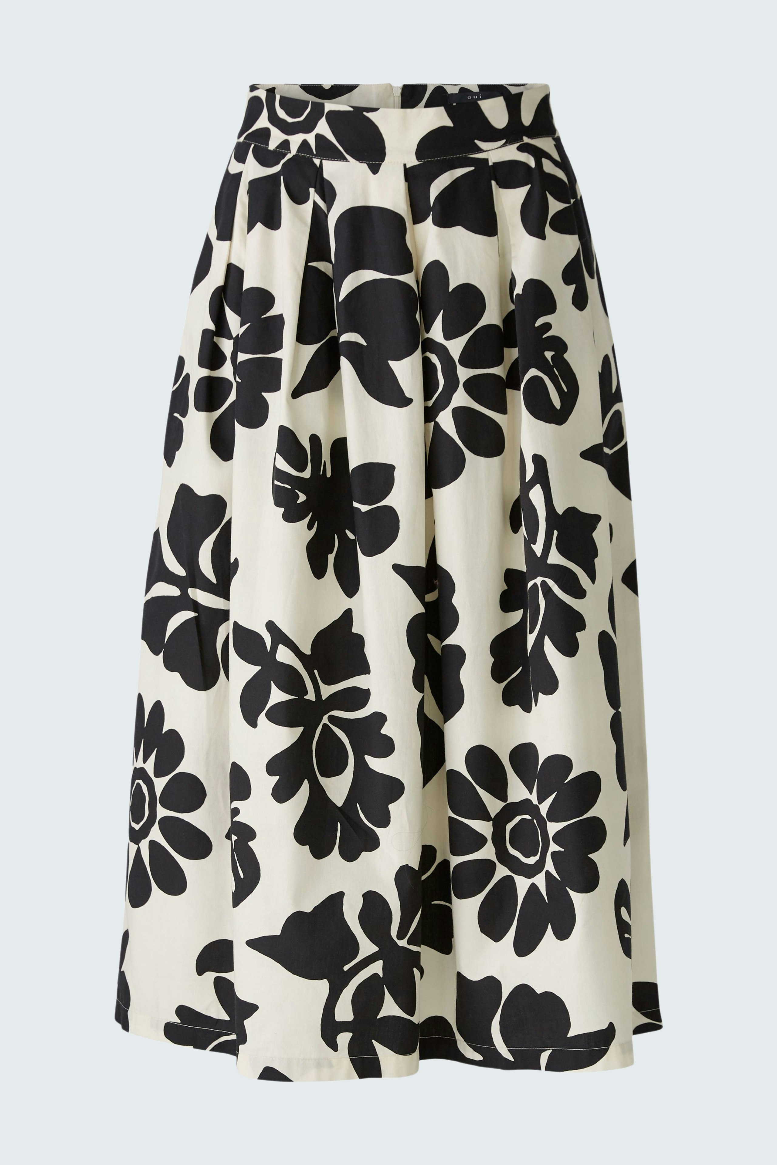 Midi skirt - offwhite black