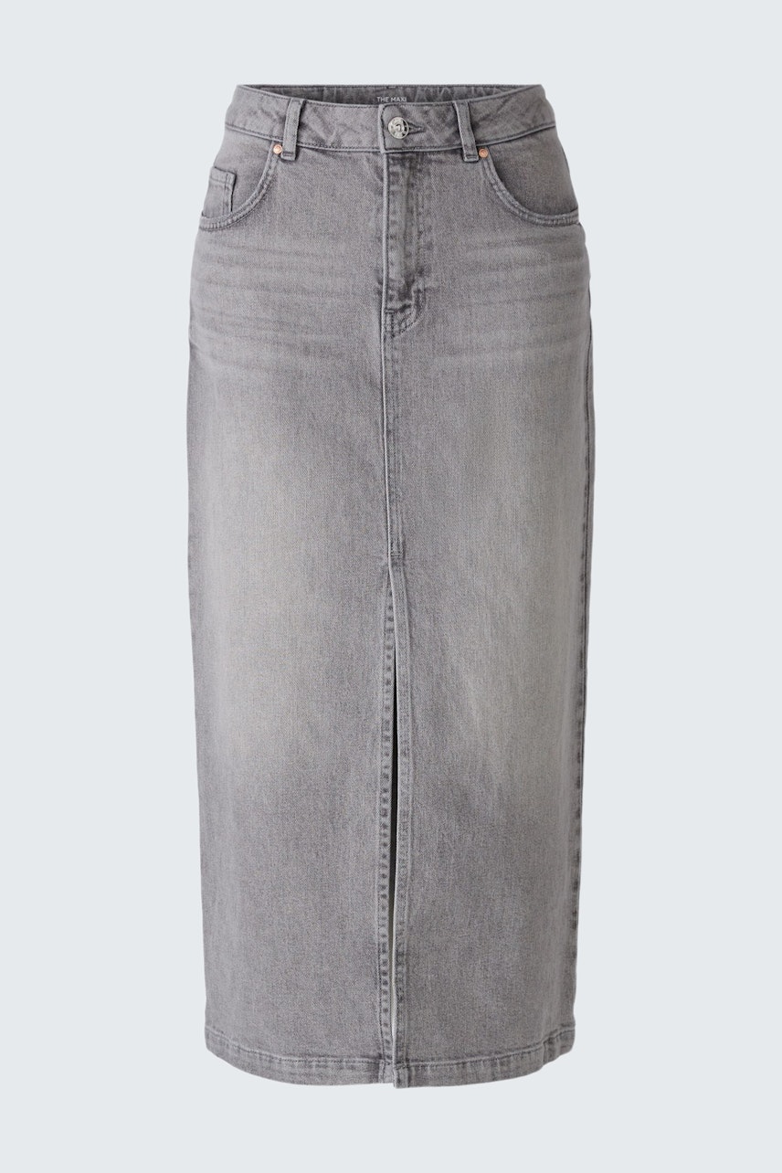 Bild 5 von Denim skirt the maxi - grey denim in grey denim | Oui