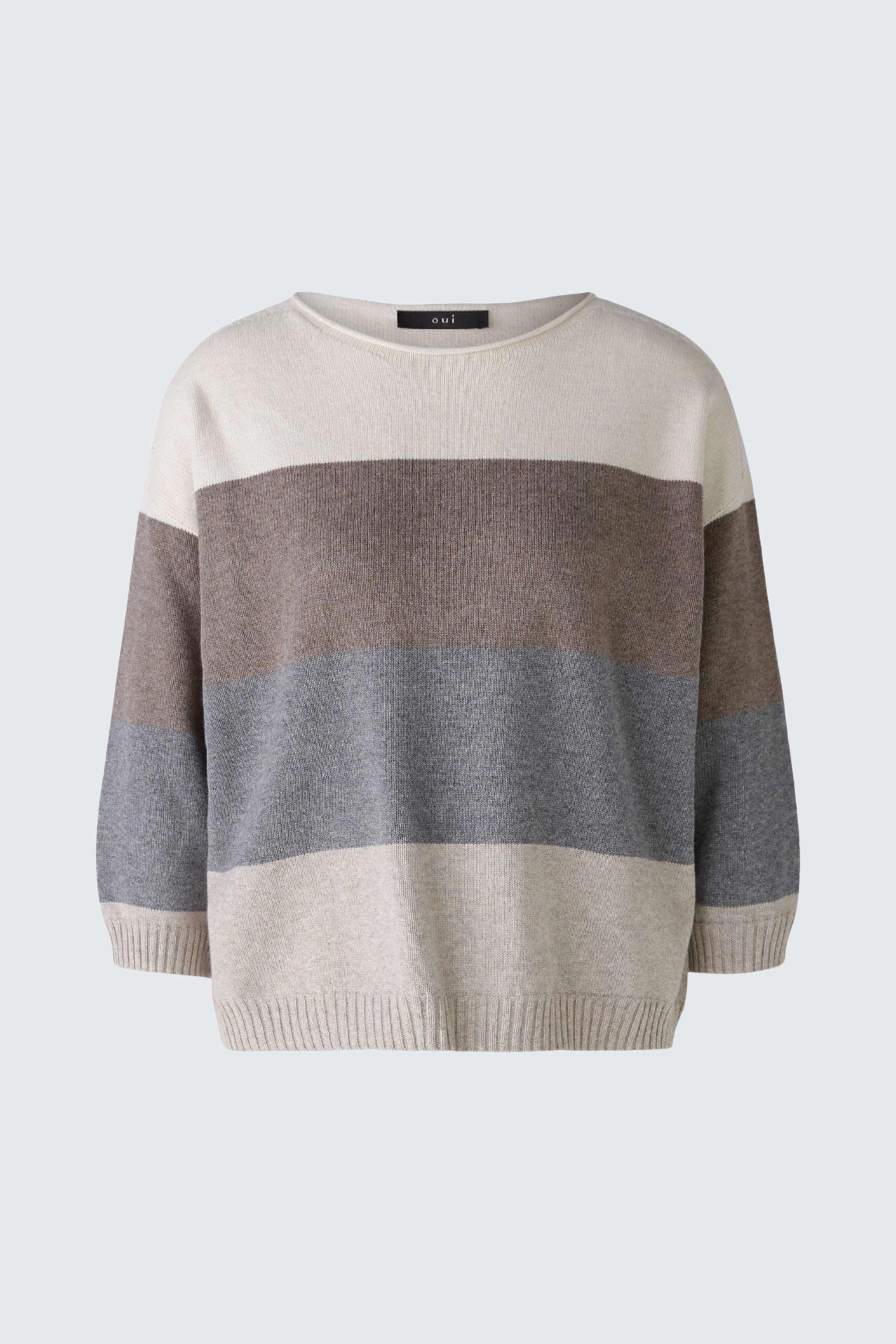 Image 6 of pullover - lightbrown white in lightbrown white | Oui