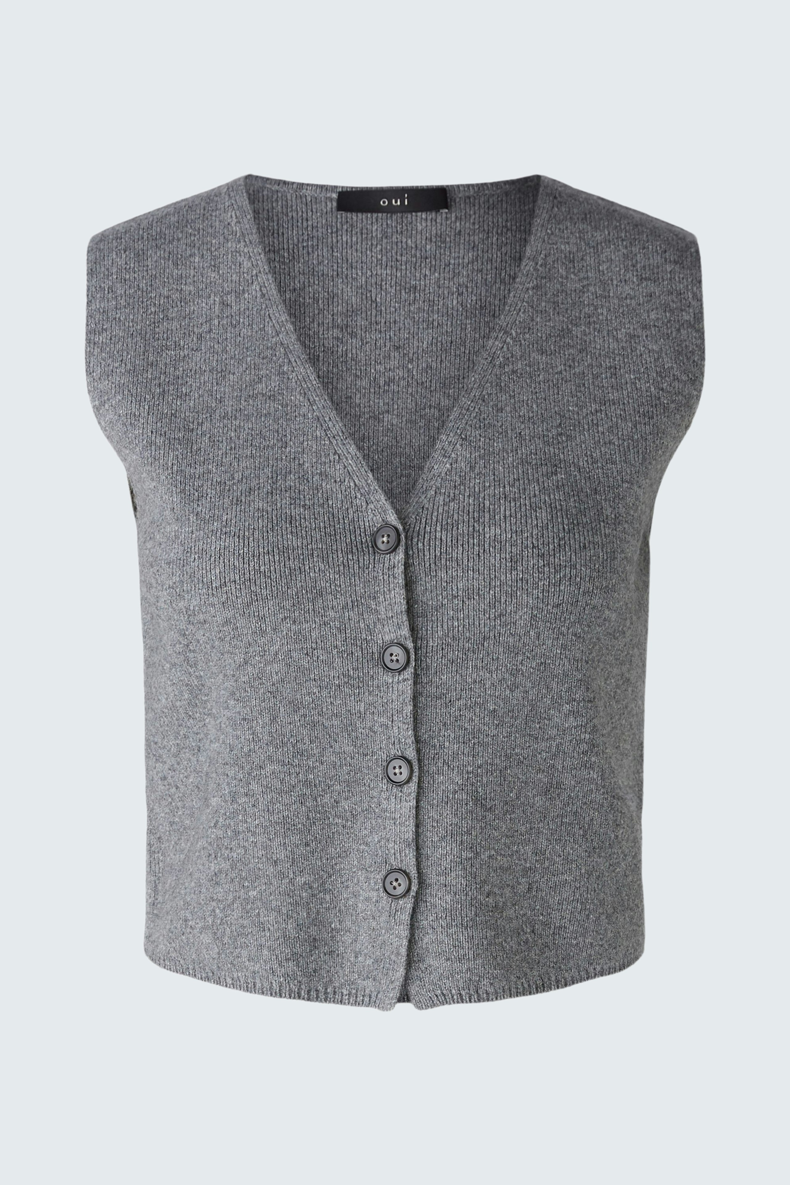 Bild 6 von Knitted waistcoat - grey in grey | Oui