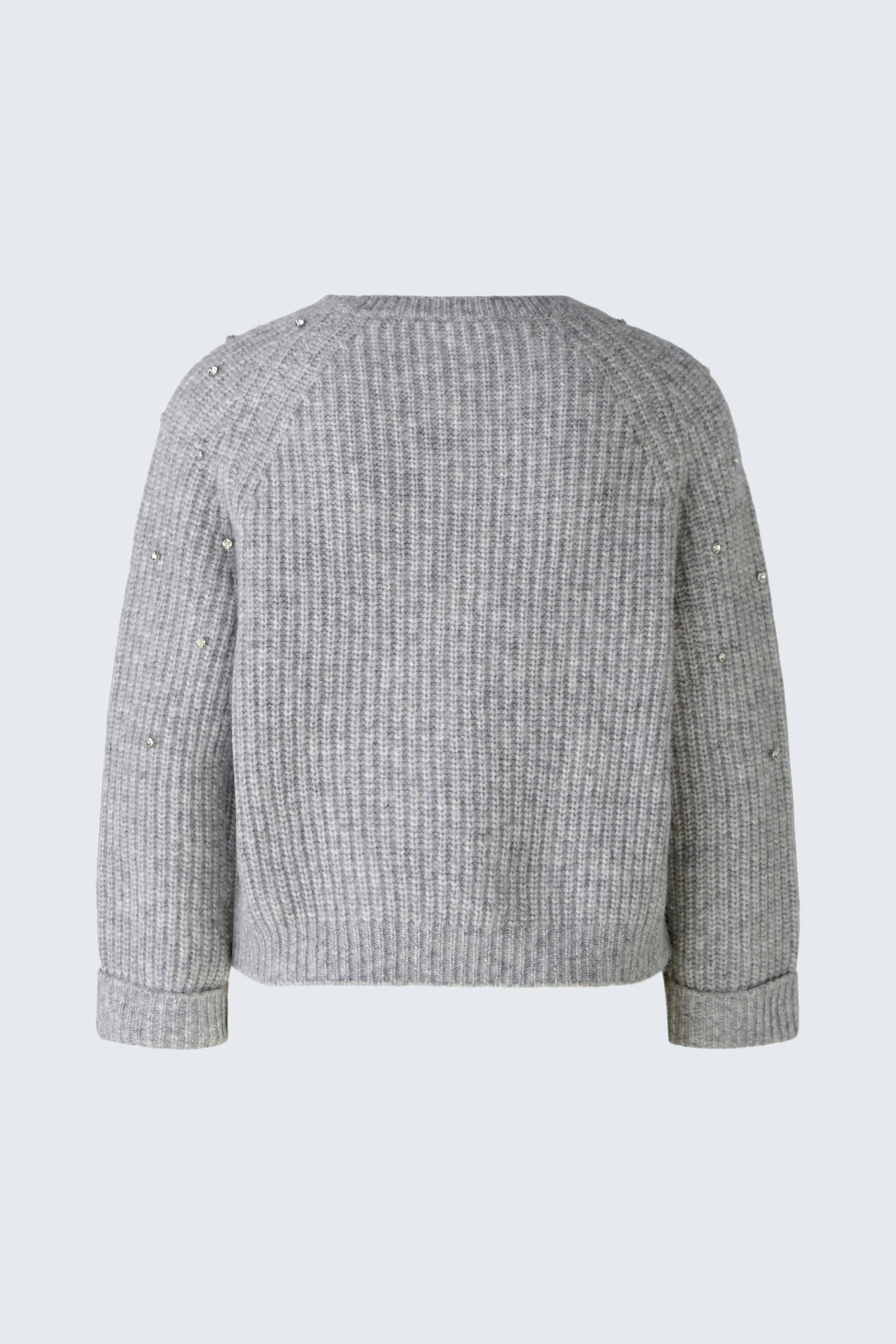 Bequemer Damen-Pullover in Grau mit feinem Rippenmuster, ideal für lässige Anlässe.