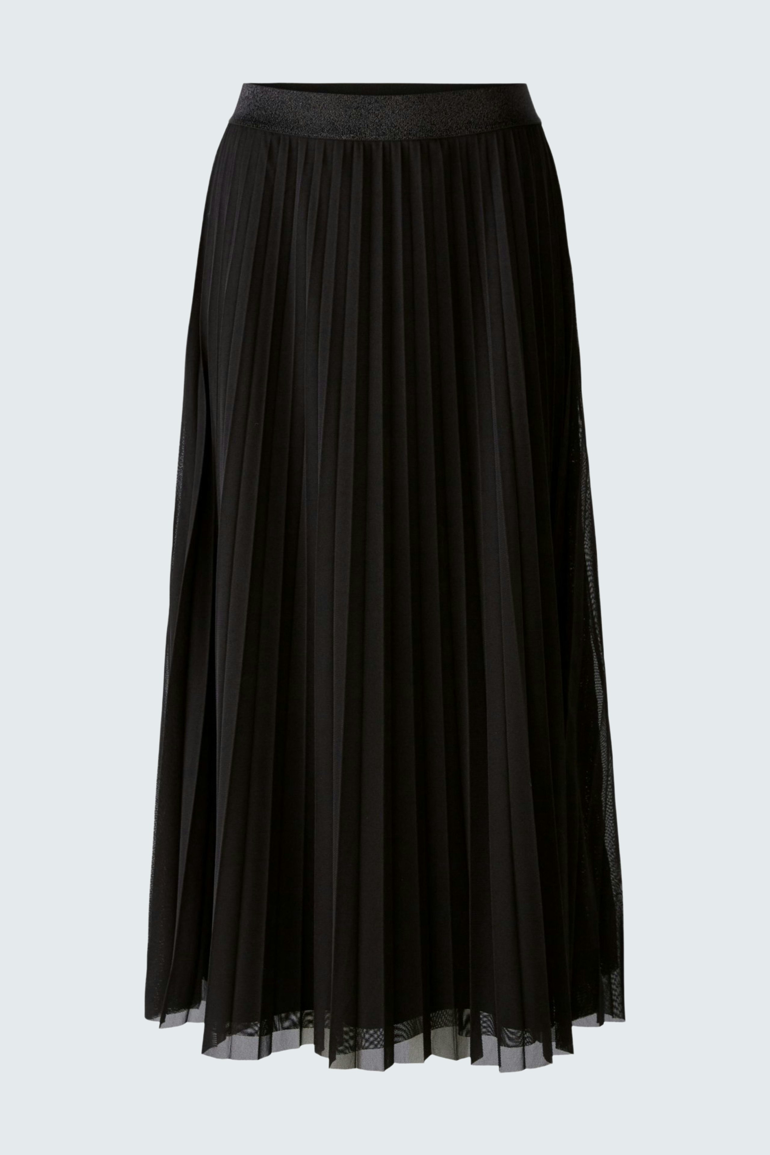 Eleganter Damen-Rock: Schwarzer, plissierter Rock mit elastischem Bund für einen stilvollen Look.