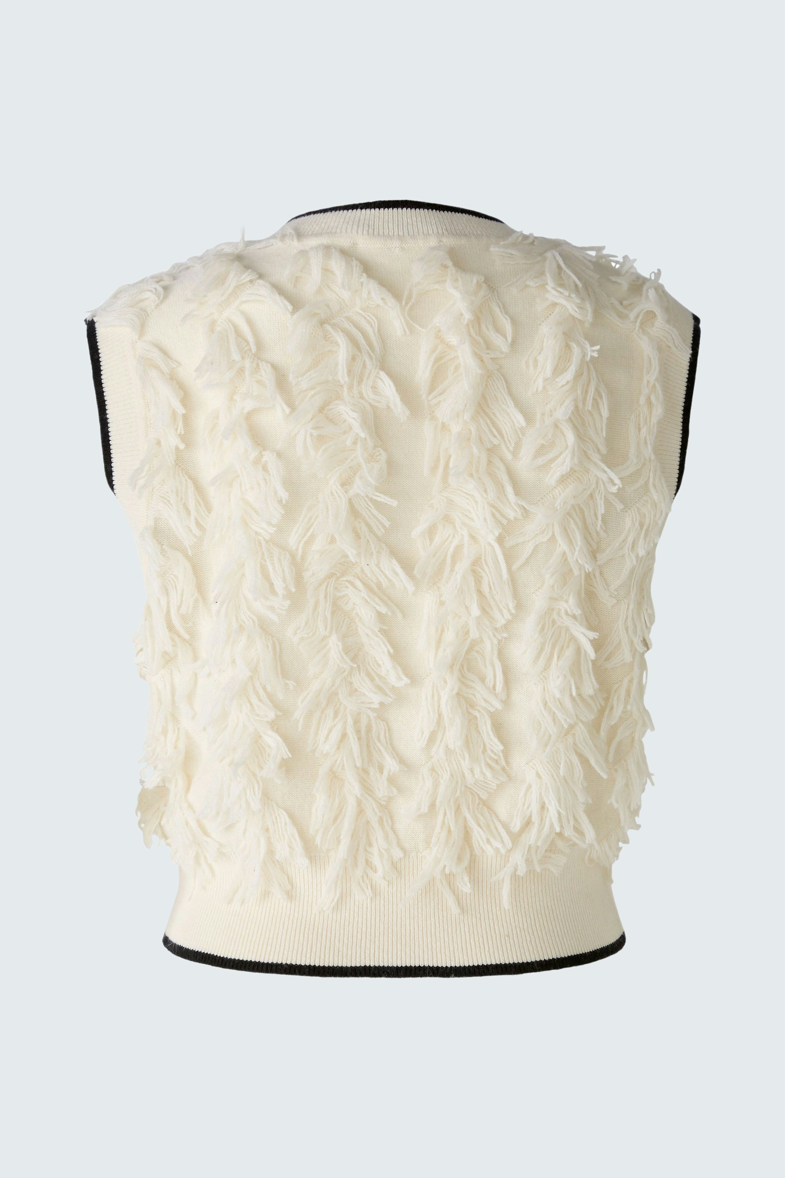 Elegante Damen-Weste in Creme mit strukturiertem Design, ideal für stilvolle Outfits.