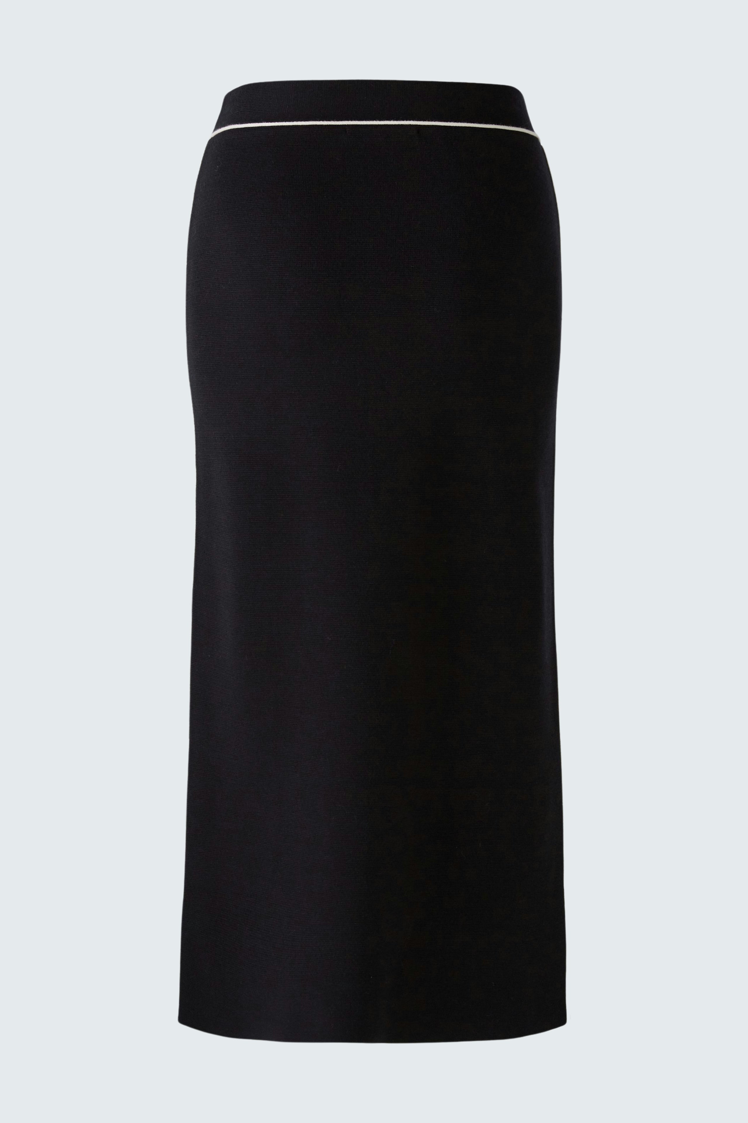 Elegant black knitted skirt for women, perfect for versatile styling and comfort.
