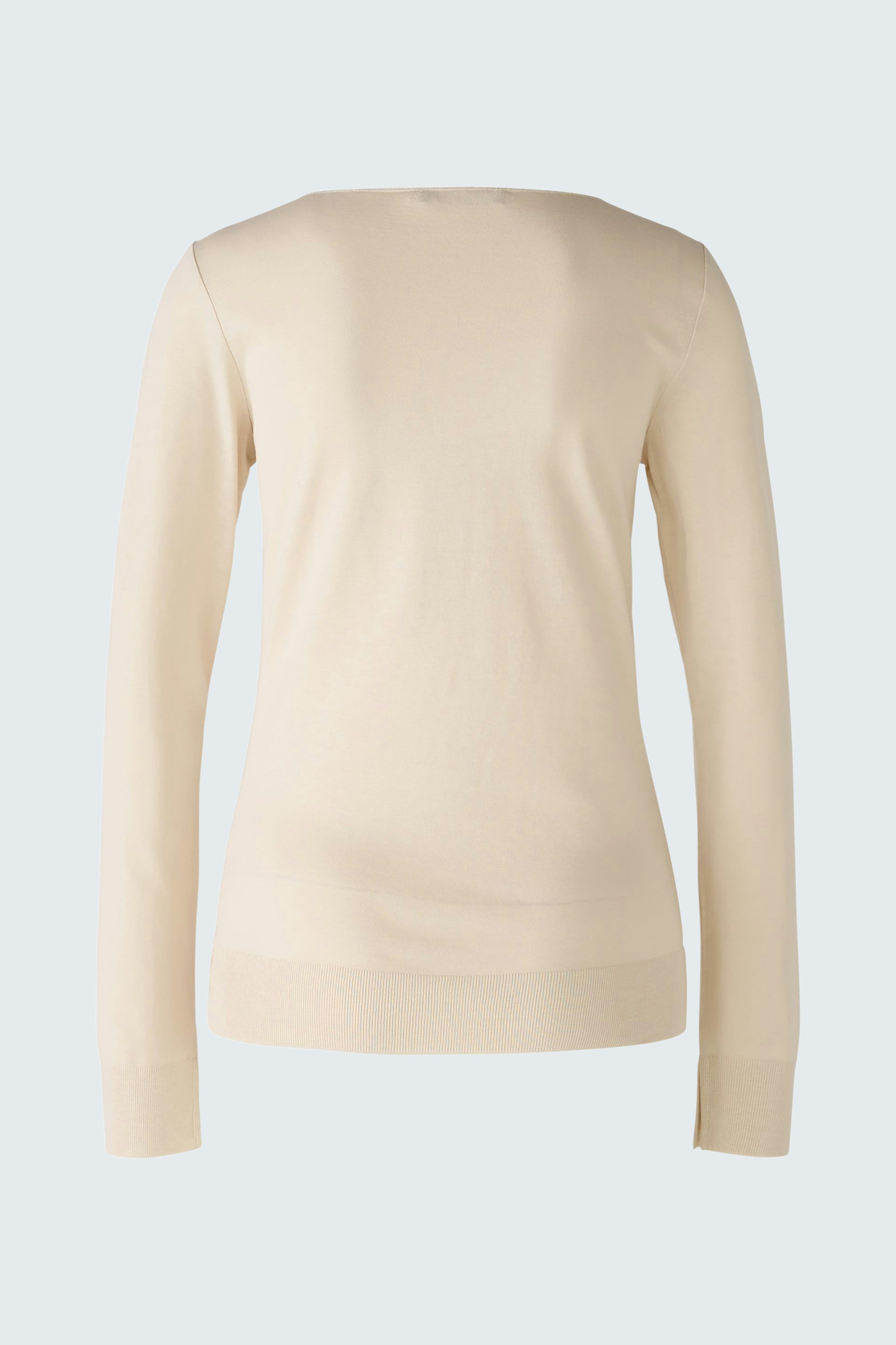 Beige Damen-T-Shirt: Schlichte, elegante Rückansicht eines T-Shirts in sanften Farben.