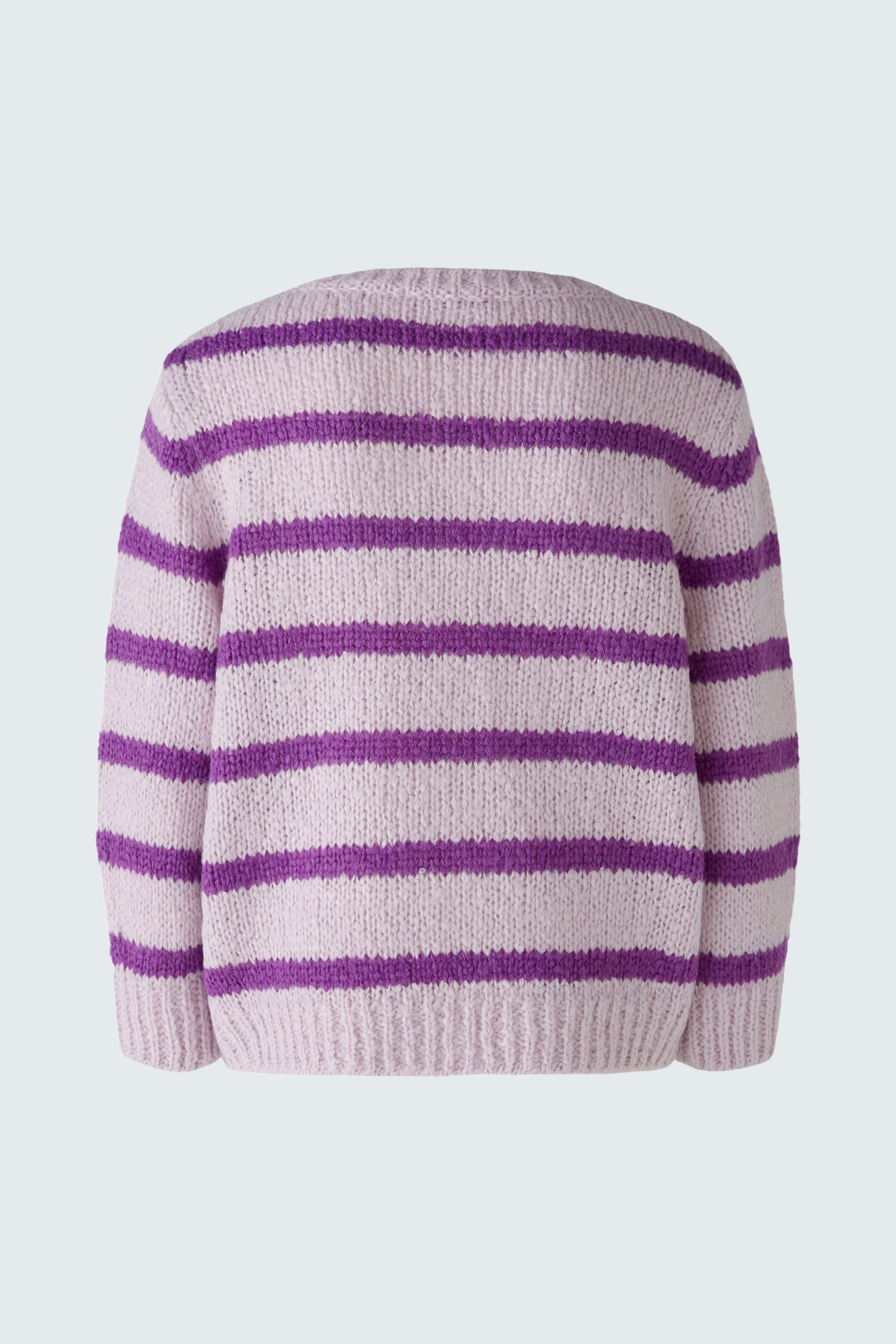 Cozy women's pullover: Soft striped design in lavender and purple, perfect for casual wear.