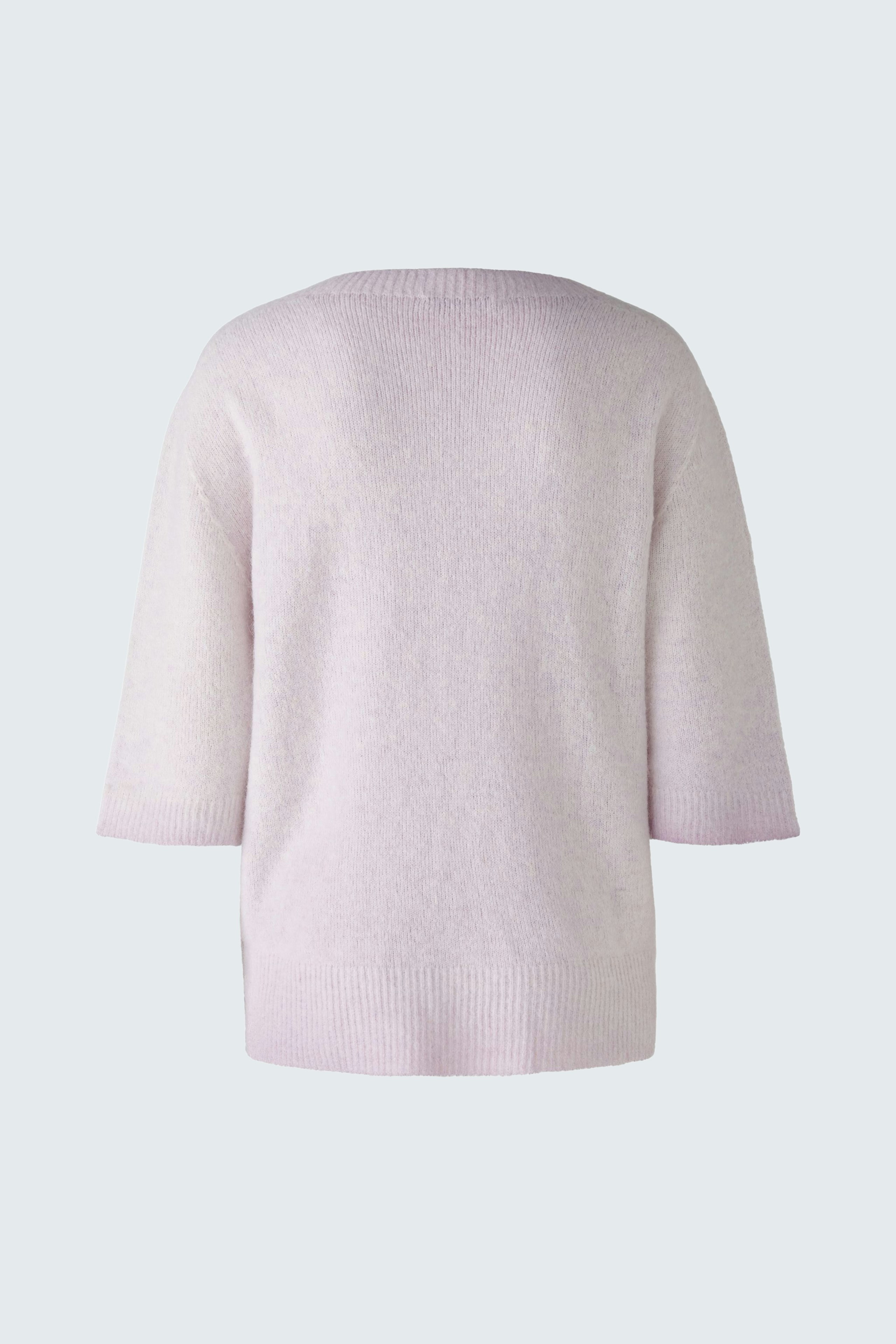 Soft pink pullover with short sleeves, perfect for a casual yet stylish look.