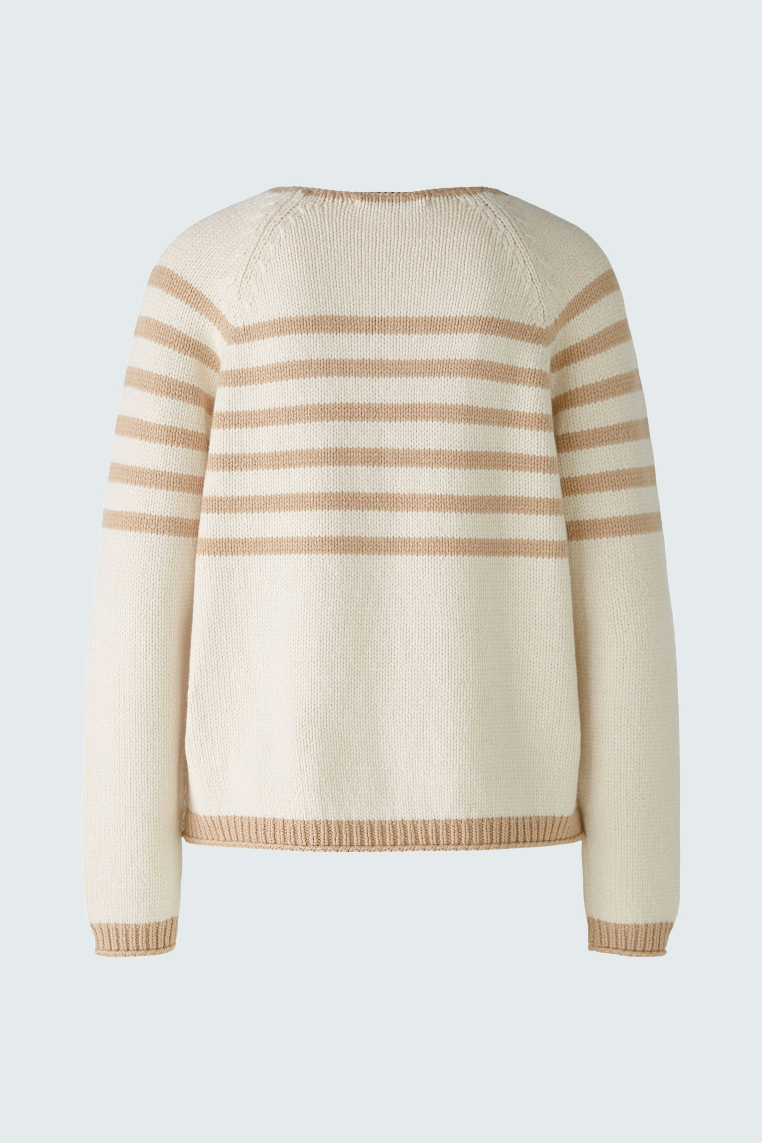 Bequemer Damen-Pullover in Creme mit beigen Streifen, ideal für lässige Outfits.