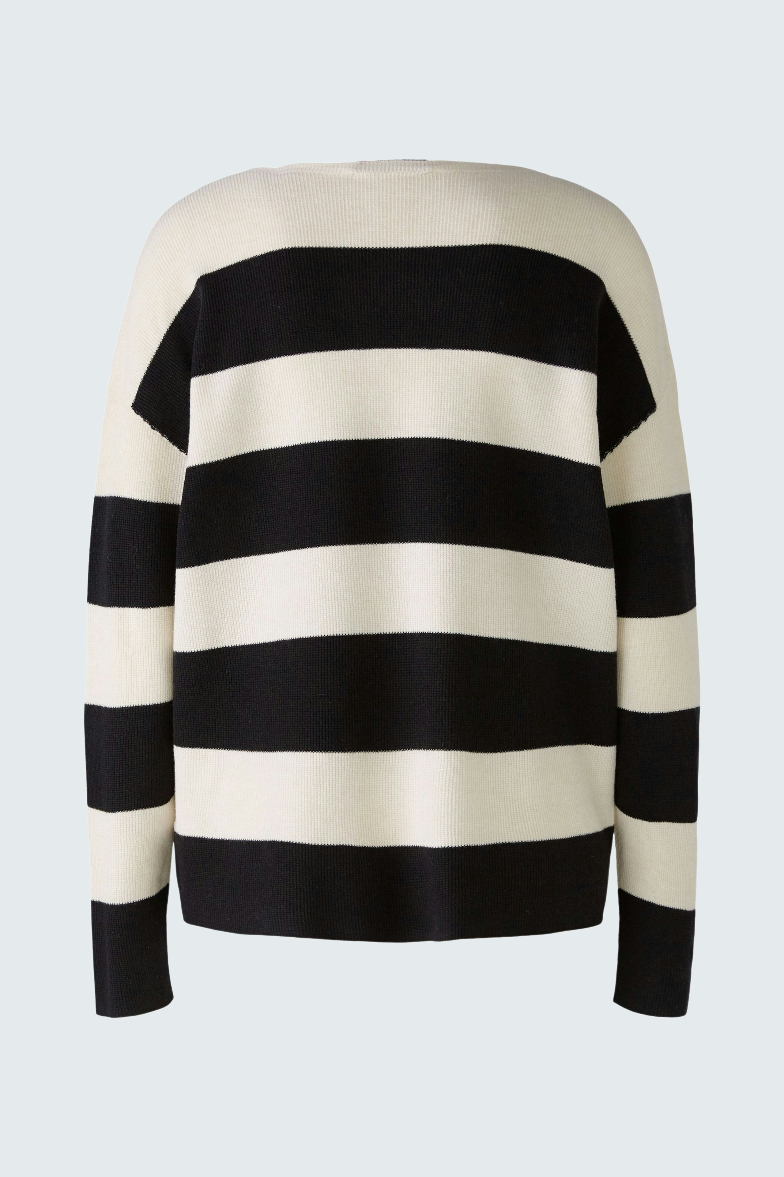 Damen-Pullover in Schwarz-Weiß gestreift, lässig und modern, ideal für jeden Anlass.