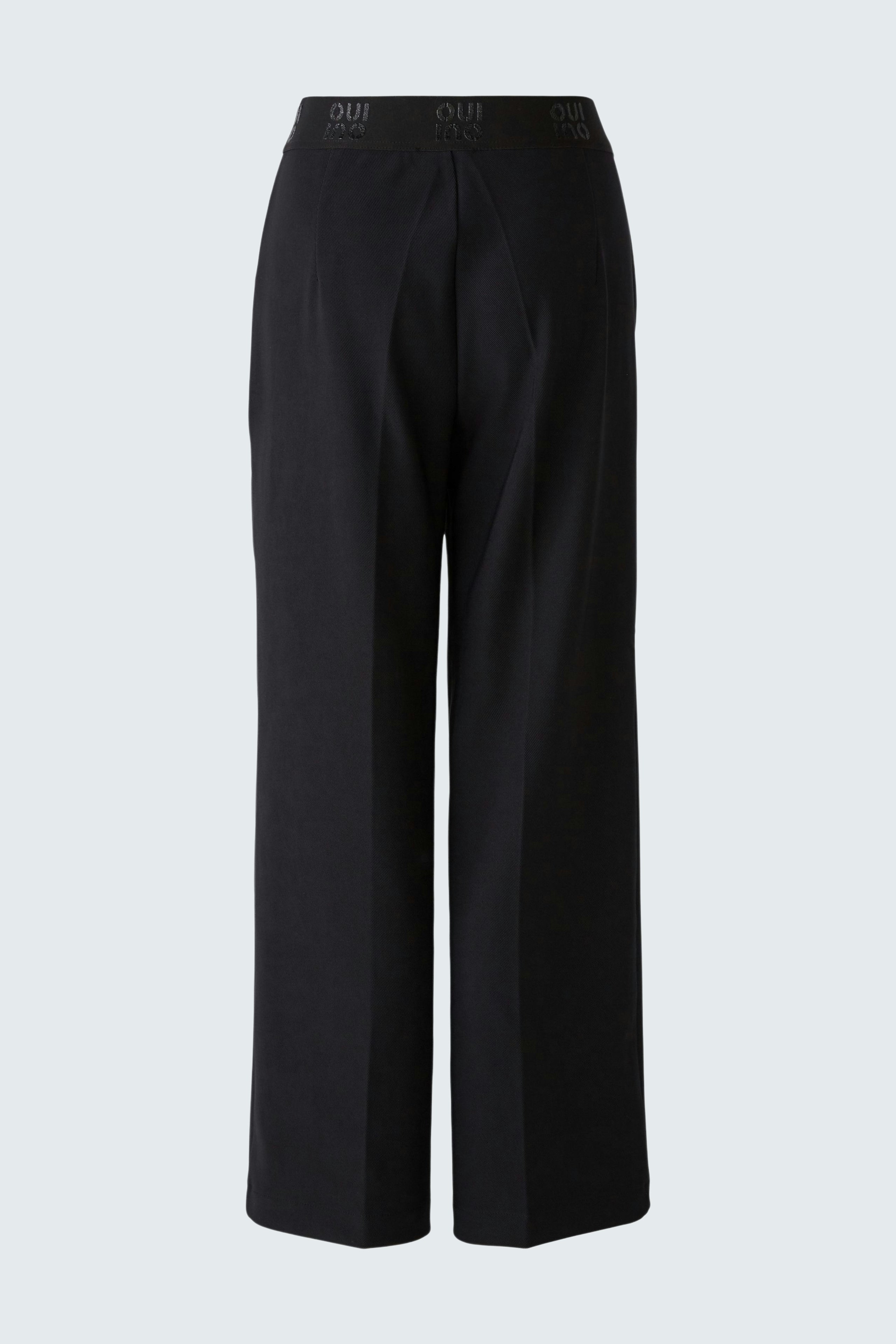 Schicke Damen-Hose: Elegante schwarze Hose mit weitem Bein und elastischem Bund für einen modernen Look.