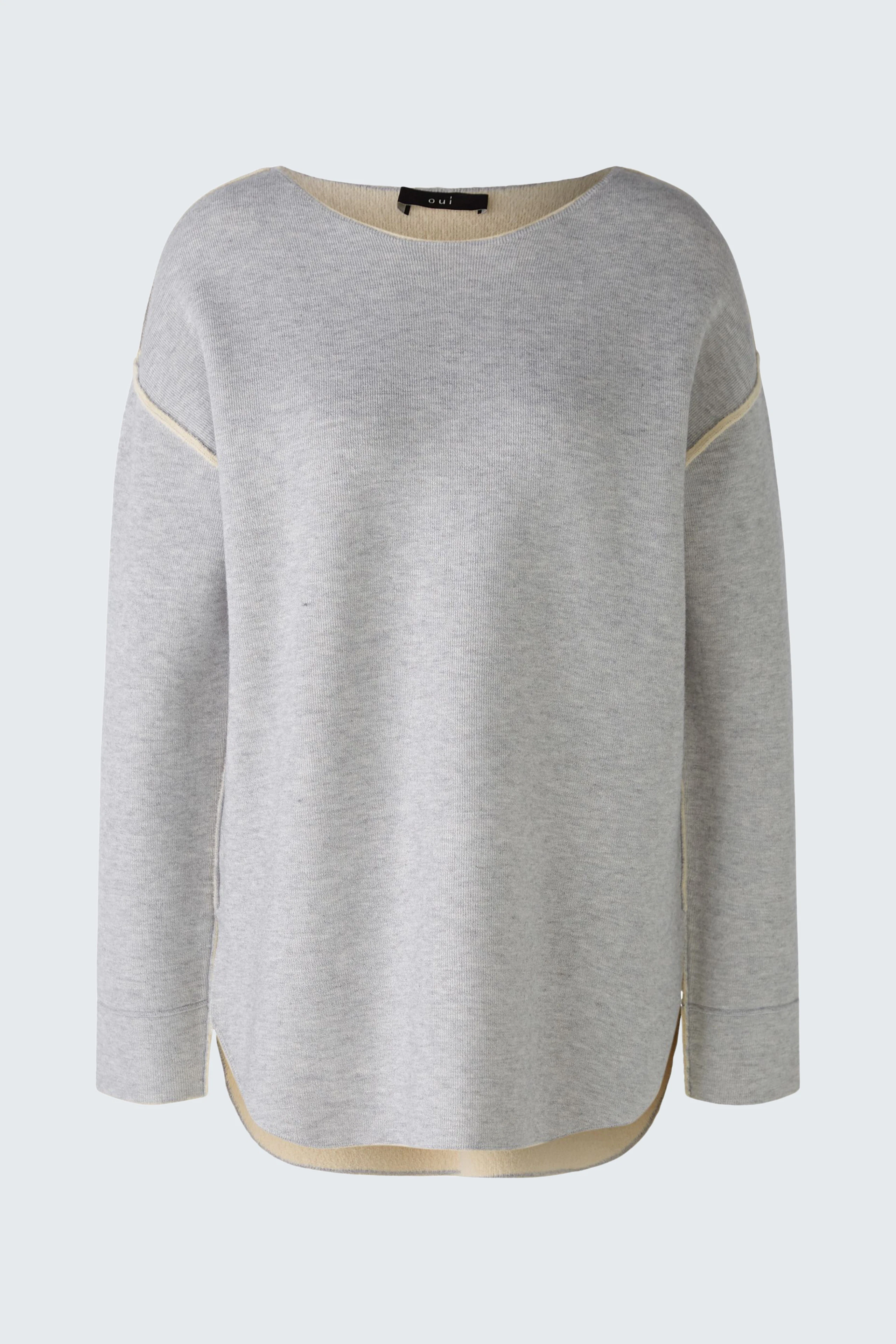 Bequemer Damen-Pullover in Grau mit lässigem Schnitt und feinen Details.