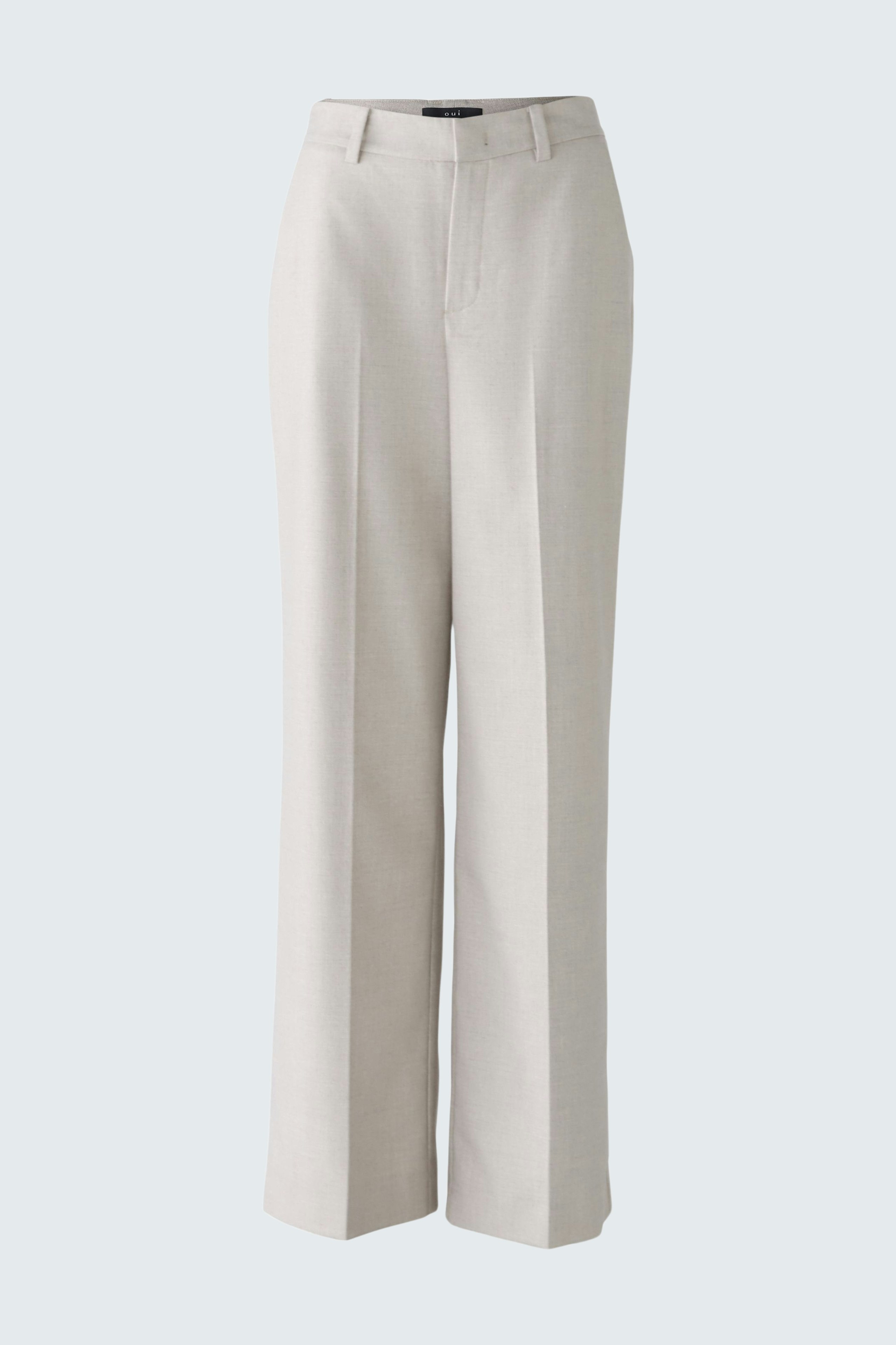 Elegante Damen-Hose in hellem Beige mit weitem Schnitt für einen modernen Look.
