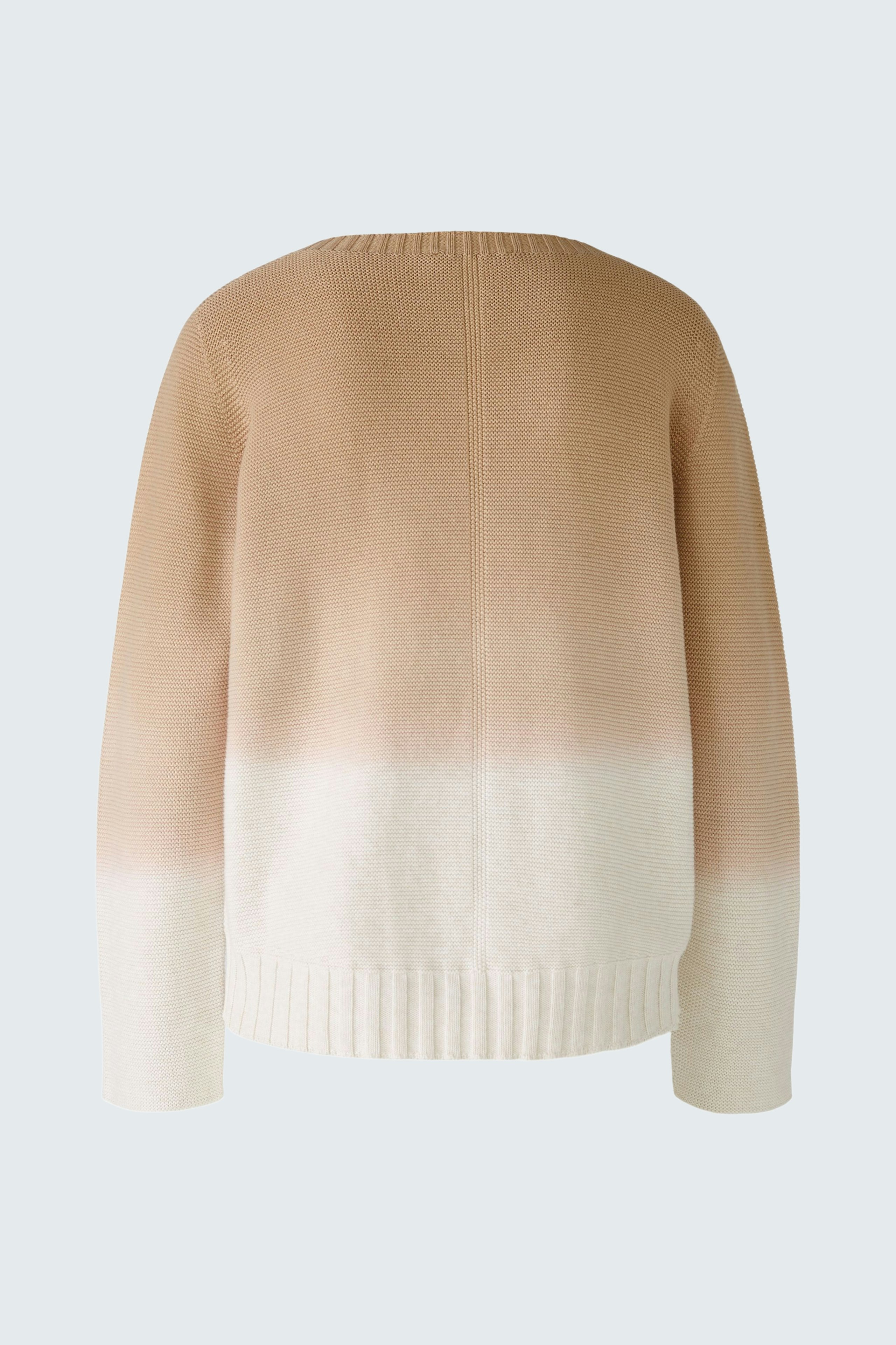 Stylish women's pullover: Soft gradient design in beige and white, perfect for cozy layering.