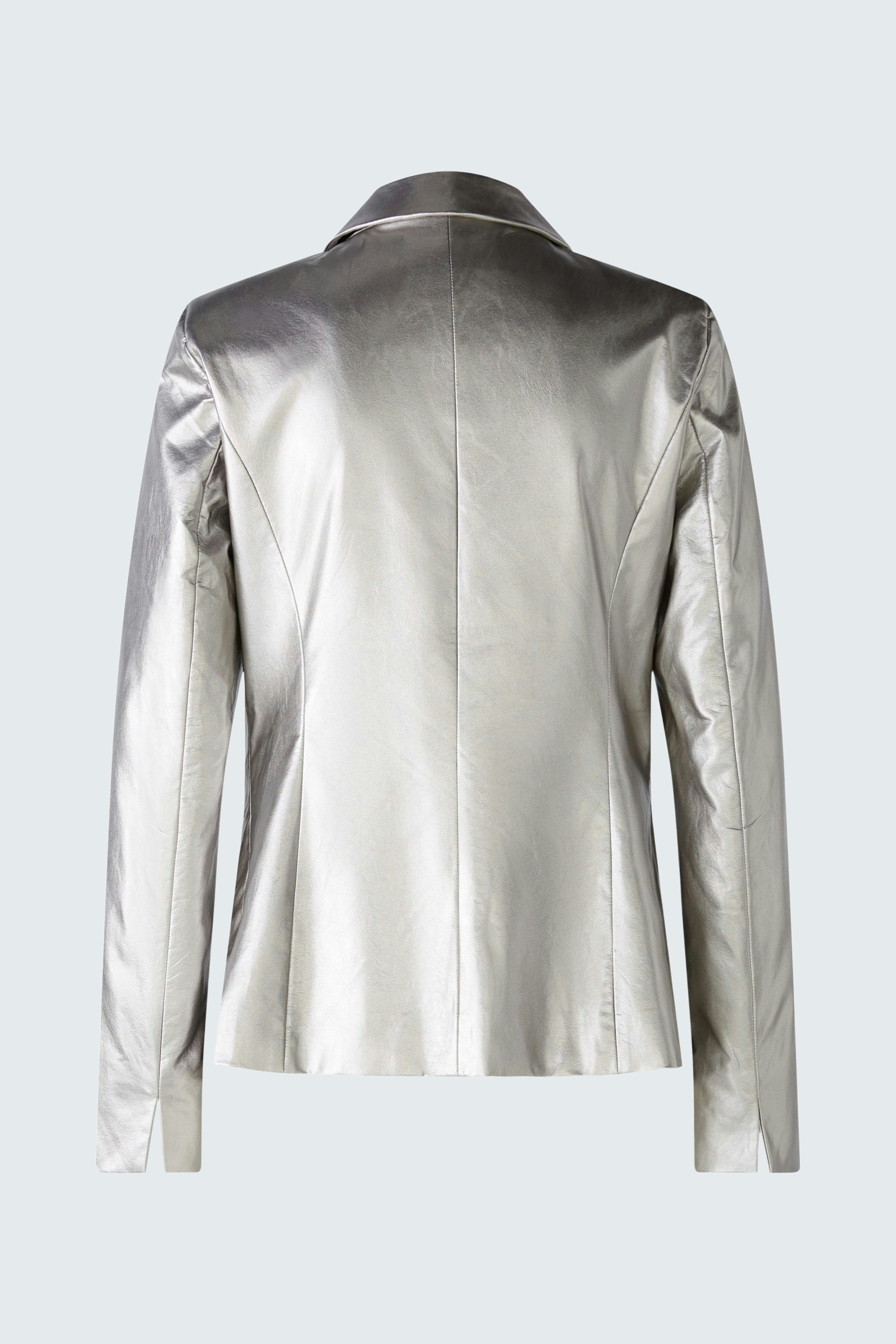 Stylish women's blazer: Sleek silver design with a tailored fit, perfect for any occasion.