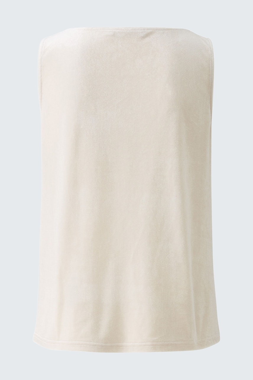 Elegant women's tank top in soft beige, perfect for layering or warm weather.