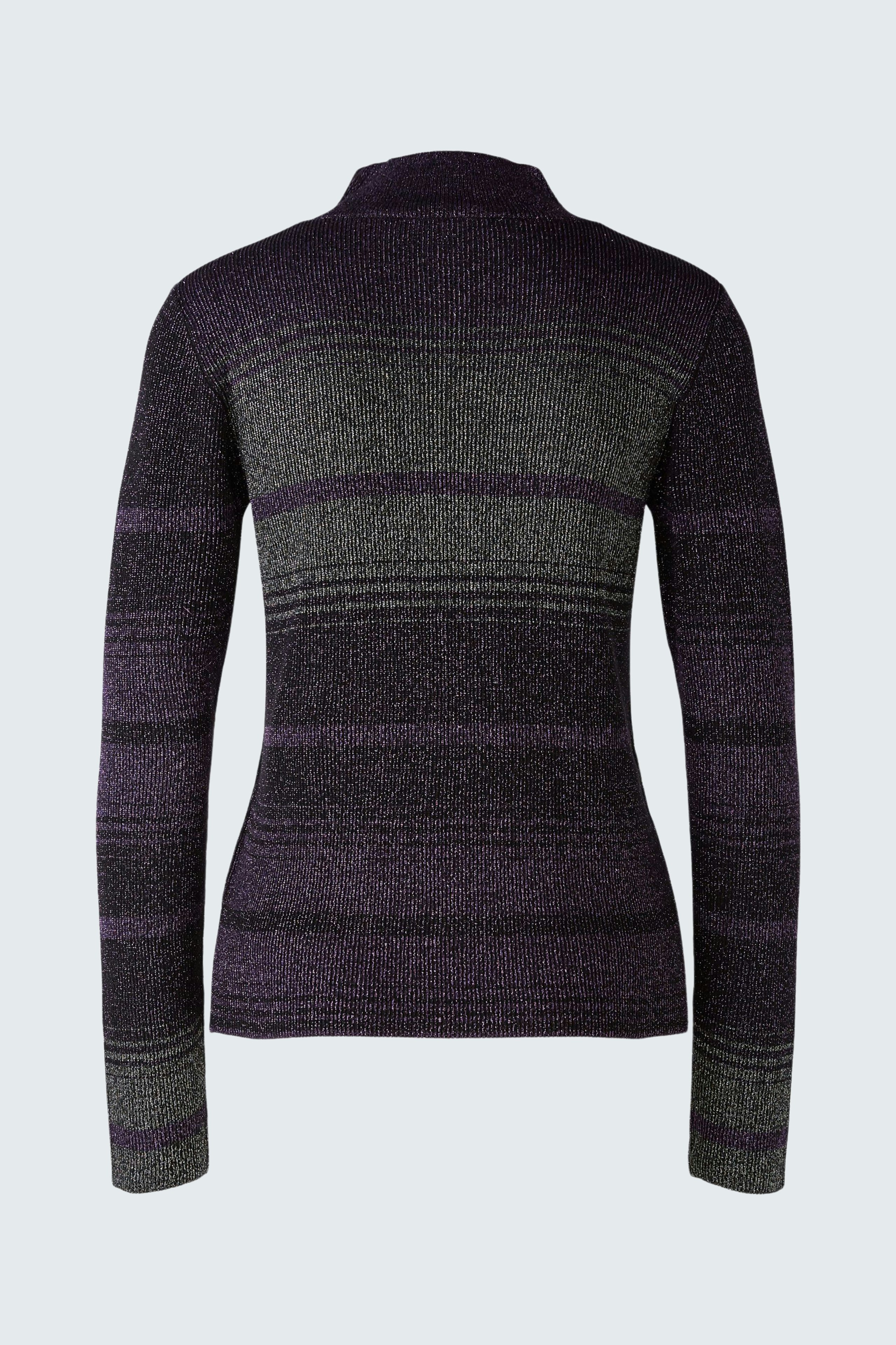 Stylish women's pullover in dark purple with a textured striped design, perfect for casual wear.