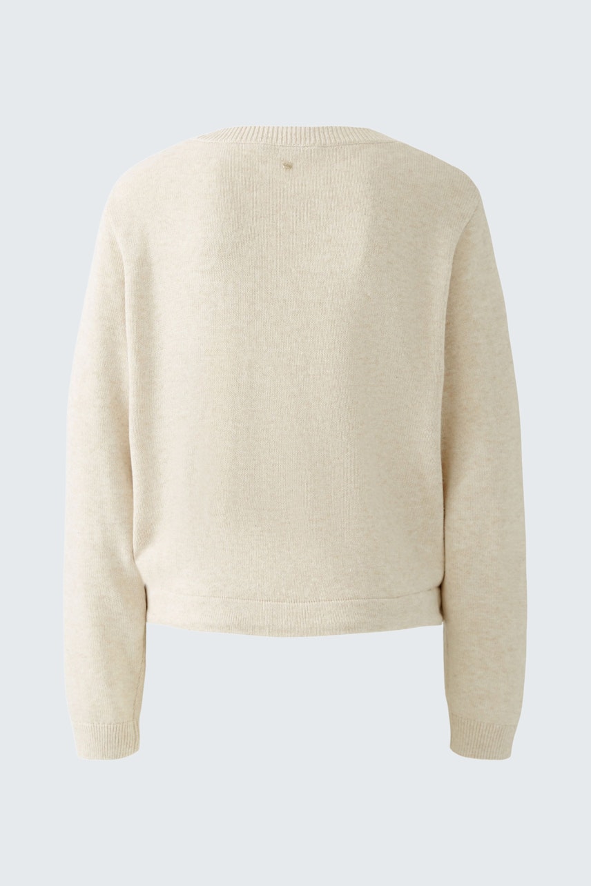 Beiger Damen-Pullover mit lässigem Schnitt, ideal für entspannte Anlässe.