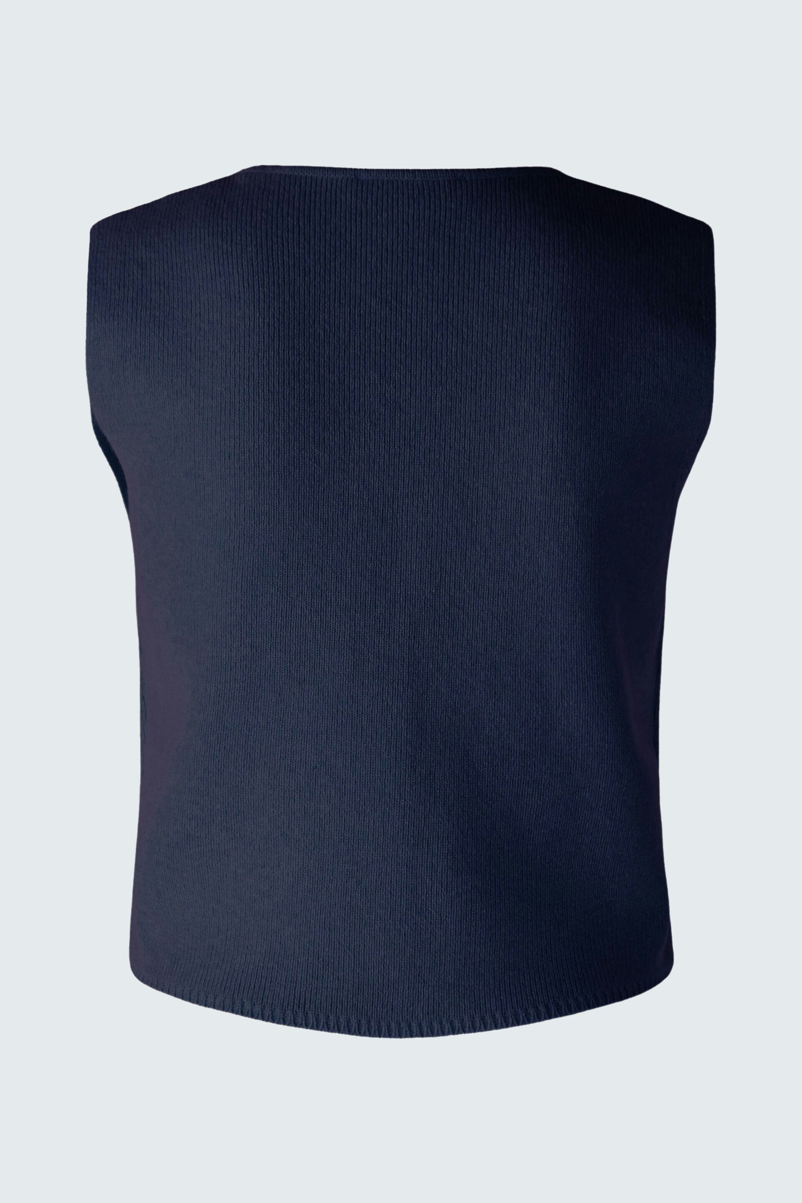 Elegant women's pullover: A sleek navy sleeveless design, perfect for layering or standalone wear.