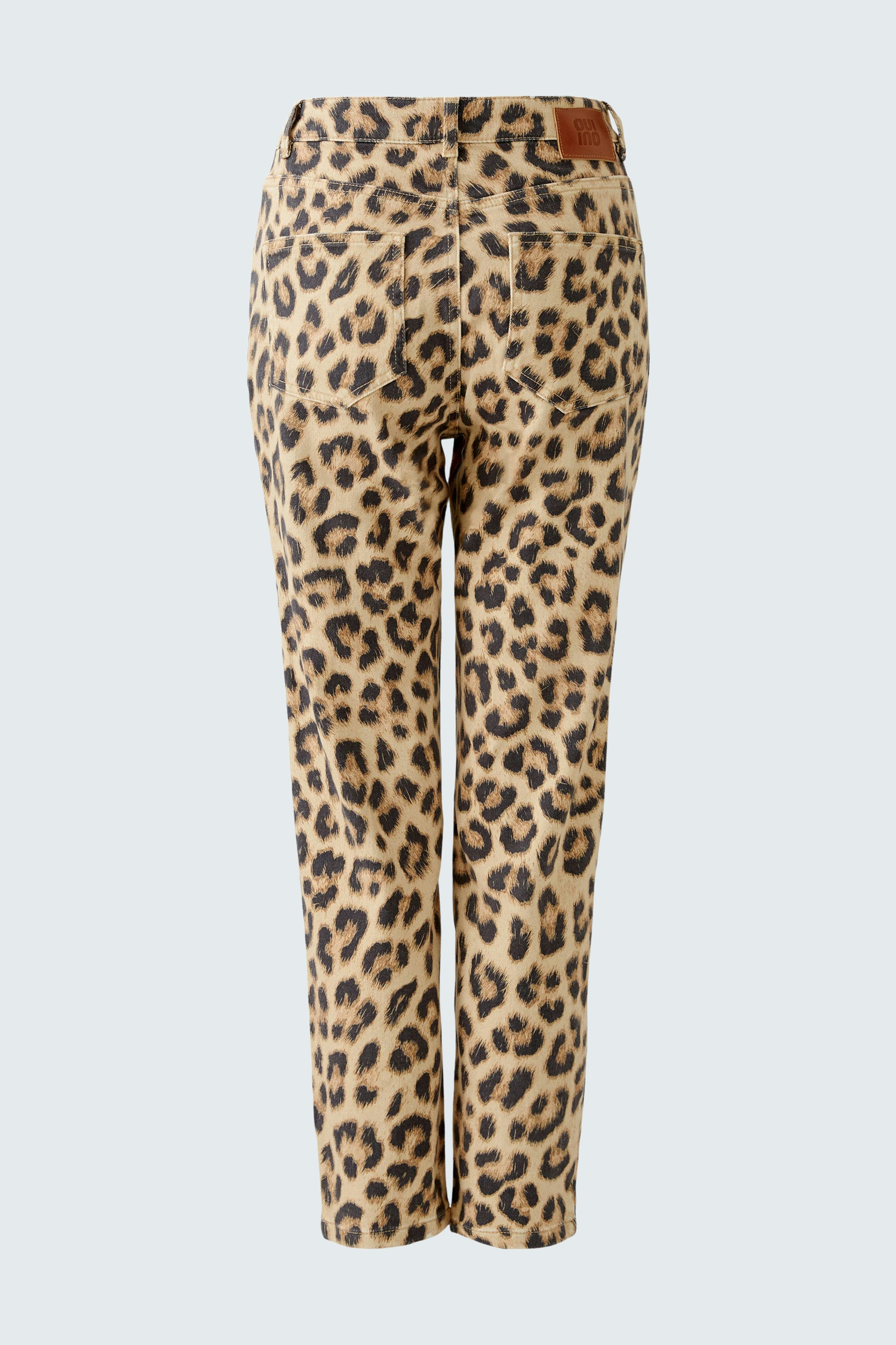 Leopardenmuster Damen-Jeans Tapered: Bequeme Passform mit modischem Design.