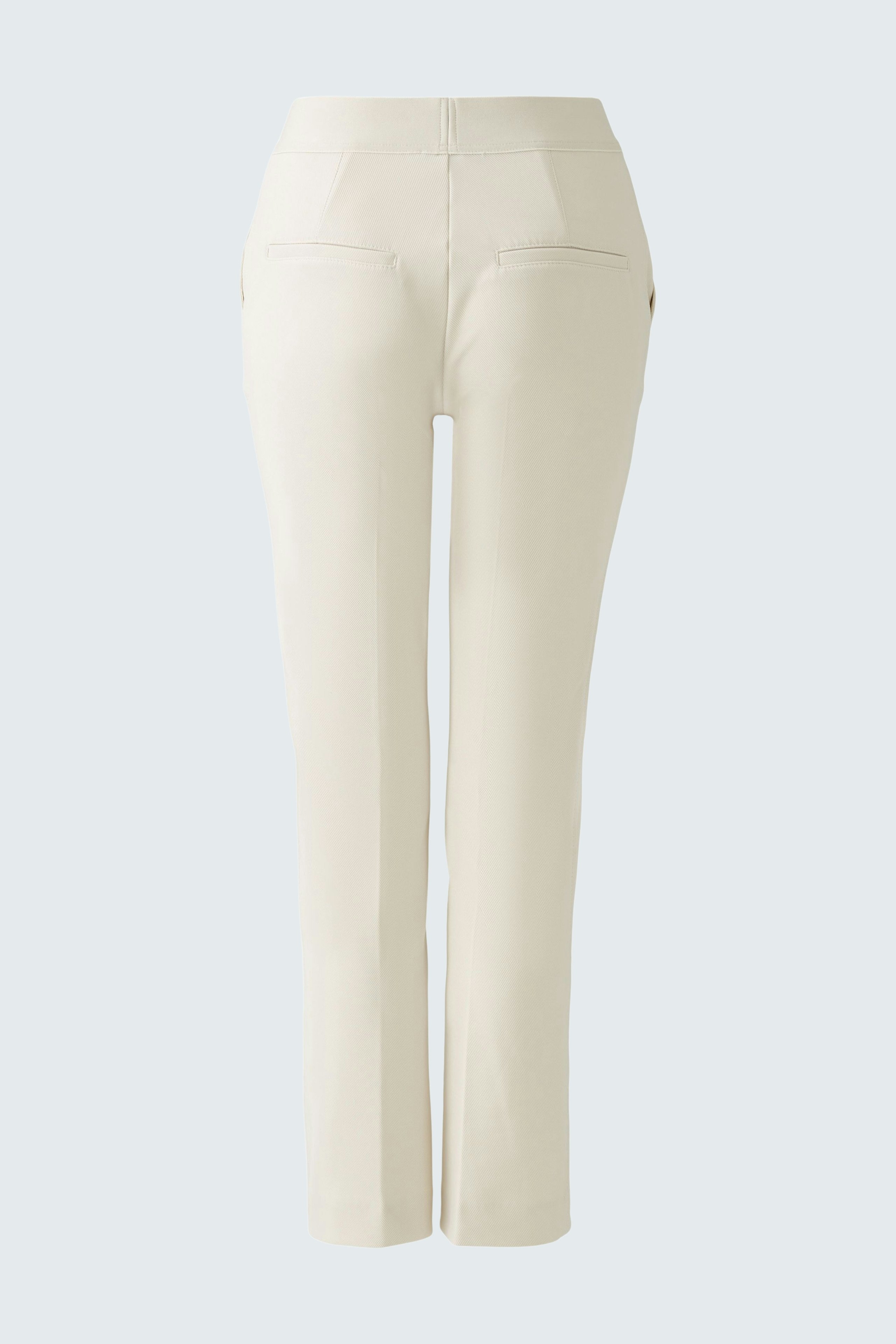 Elegant women's trousers in cream color with a tailored fit and subtle back pockets.