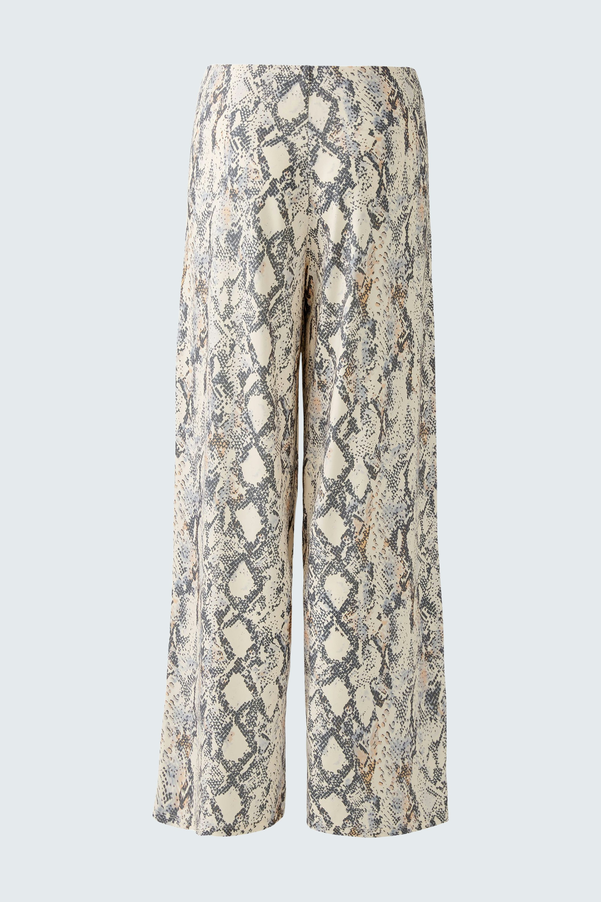 Elegante Damen-Hose im Schlangenprint, weit geschnitten für einen lässigen Look.