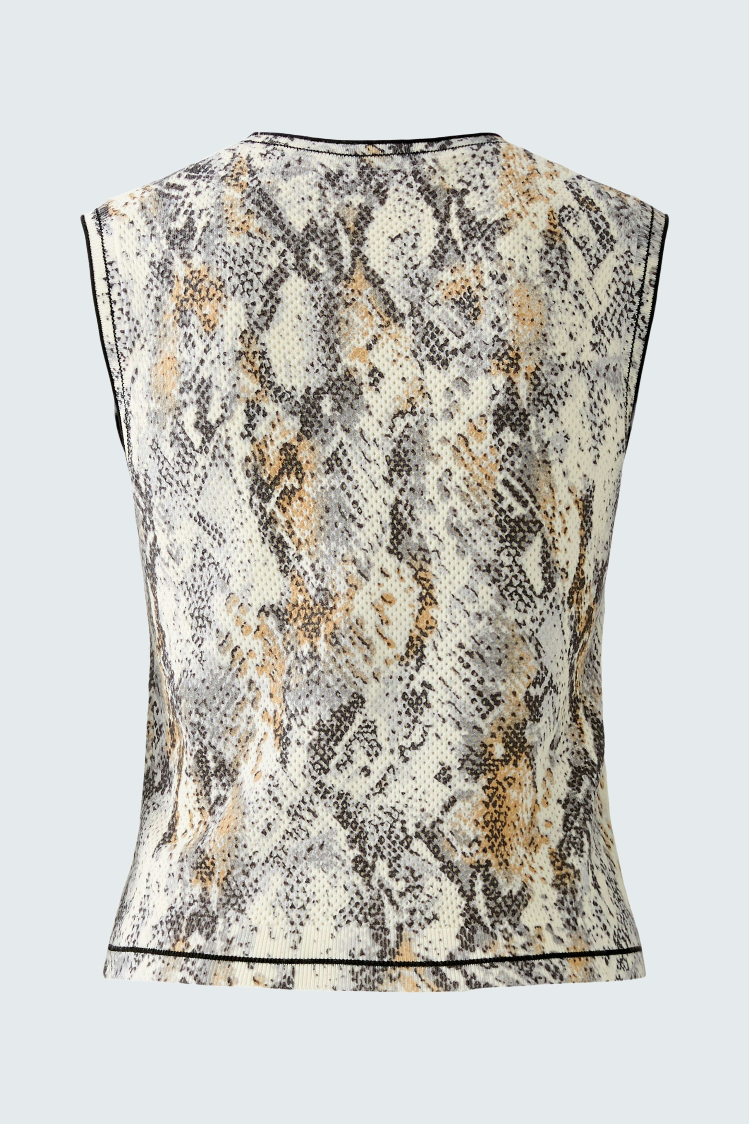 Elegantes Damen-Top mit Schlangenmuster, ärmellos und figurbetont, ideal für den Sommer.