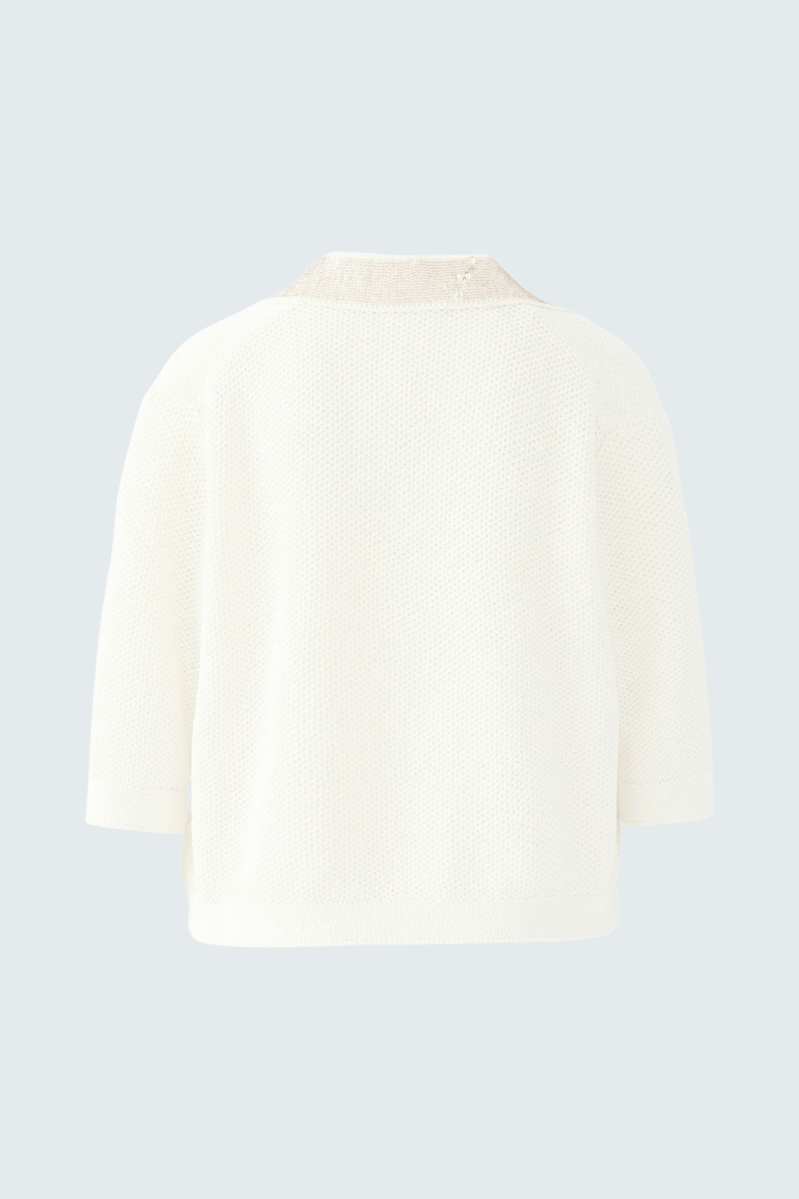 Eleganter Damen-Pullover in Weiß mit lässigem Schnitt und 3/4-Ärmeln, ideal für jeden Anlass.