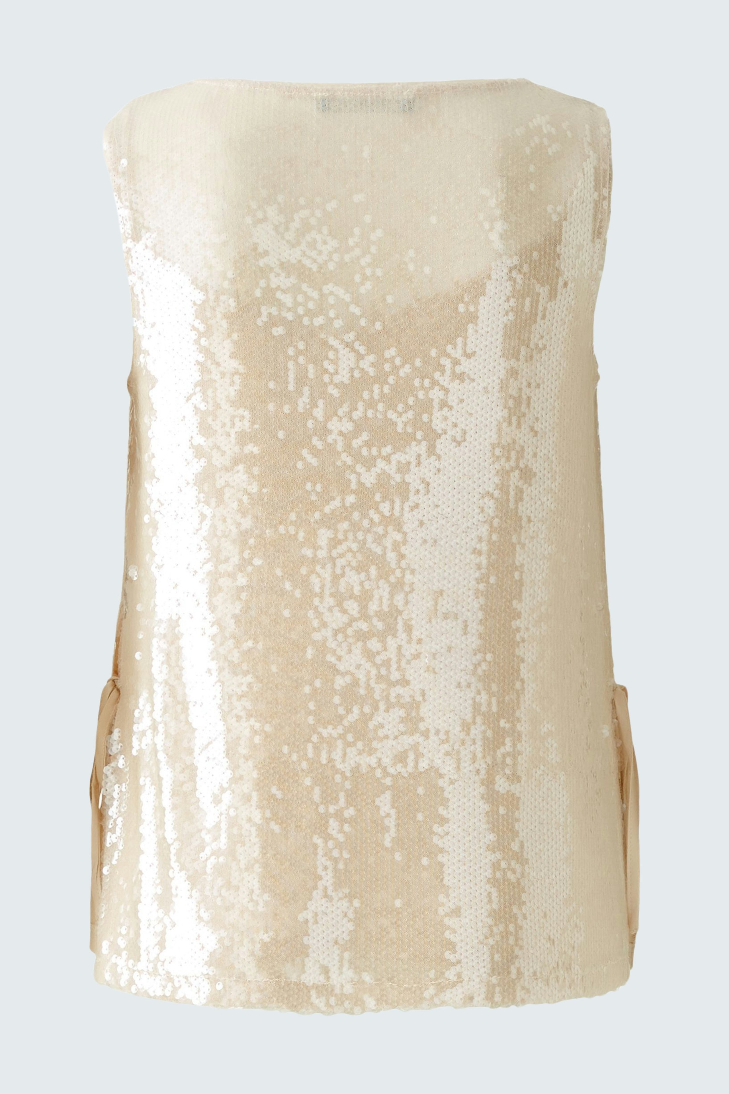 Elegantes Damen-Top in schimmerndem Beige, ideal für festliche Anlässe.