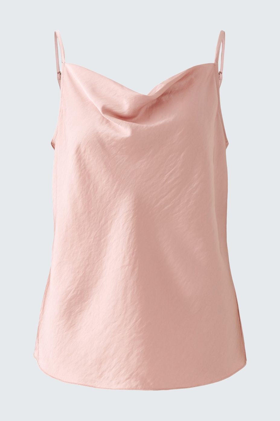 Elegant women's top in soft pink with delicate straps, perfect for casual or dressy occasions.